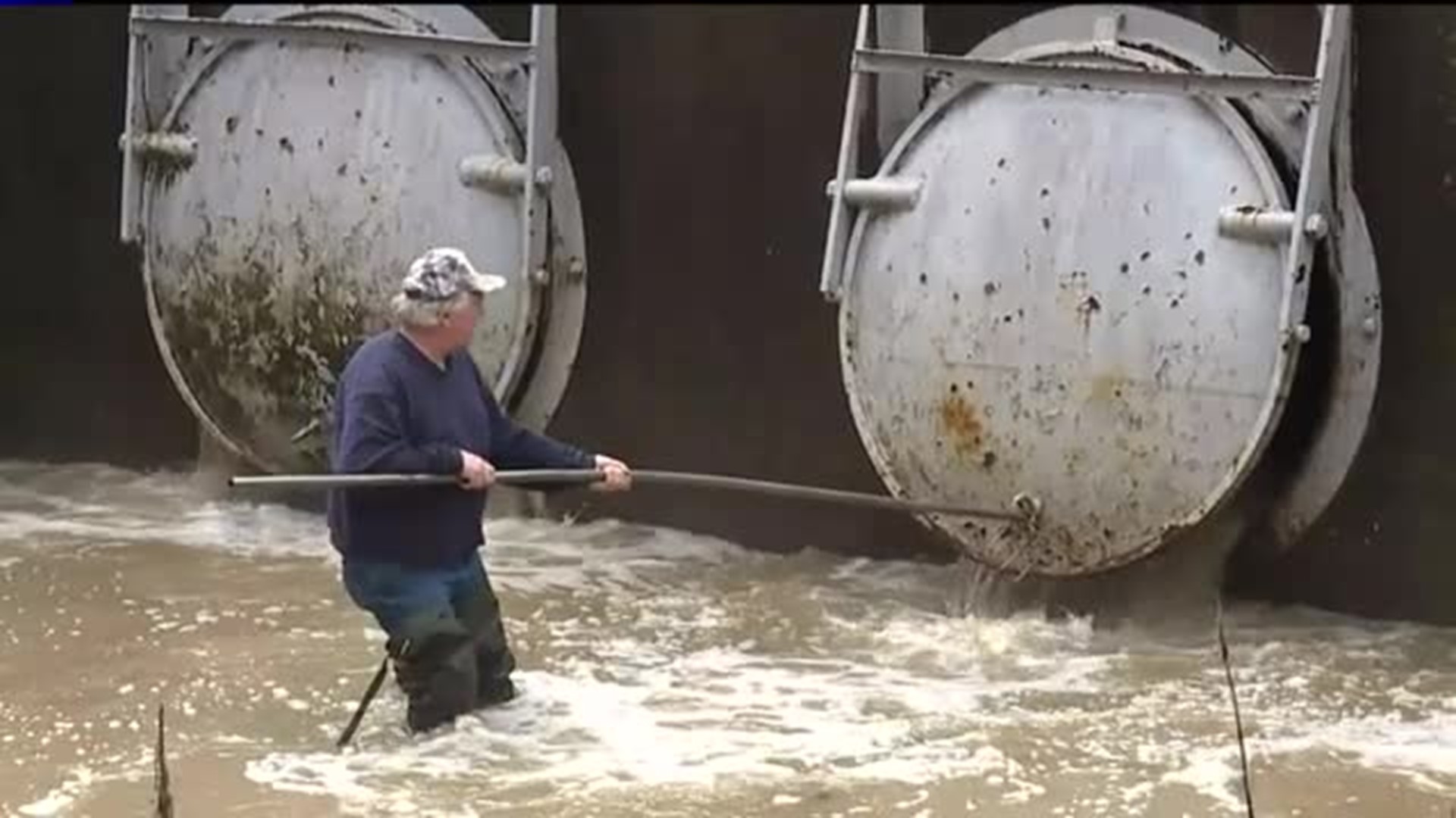 Workers Checking Flood Gates, Drains in Lycoming County