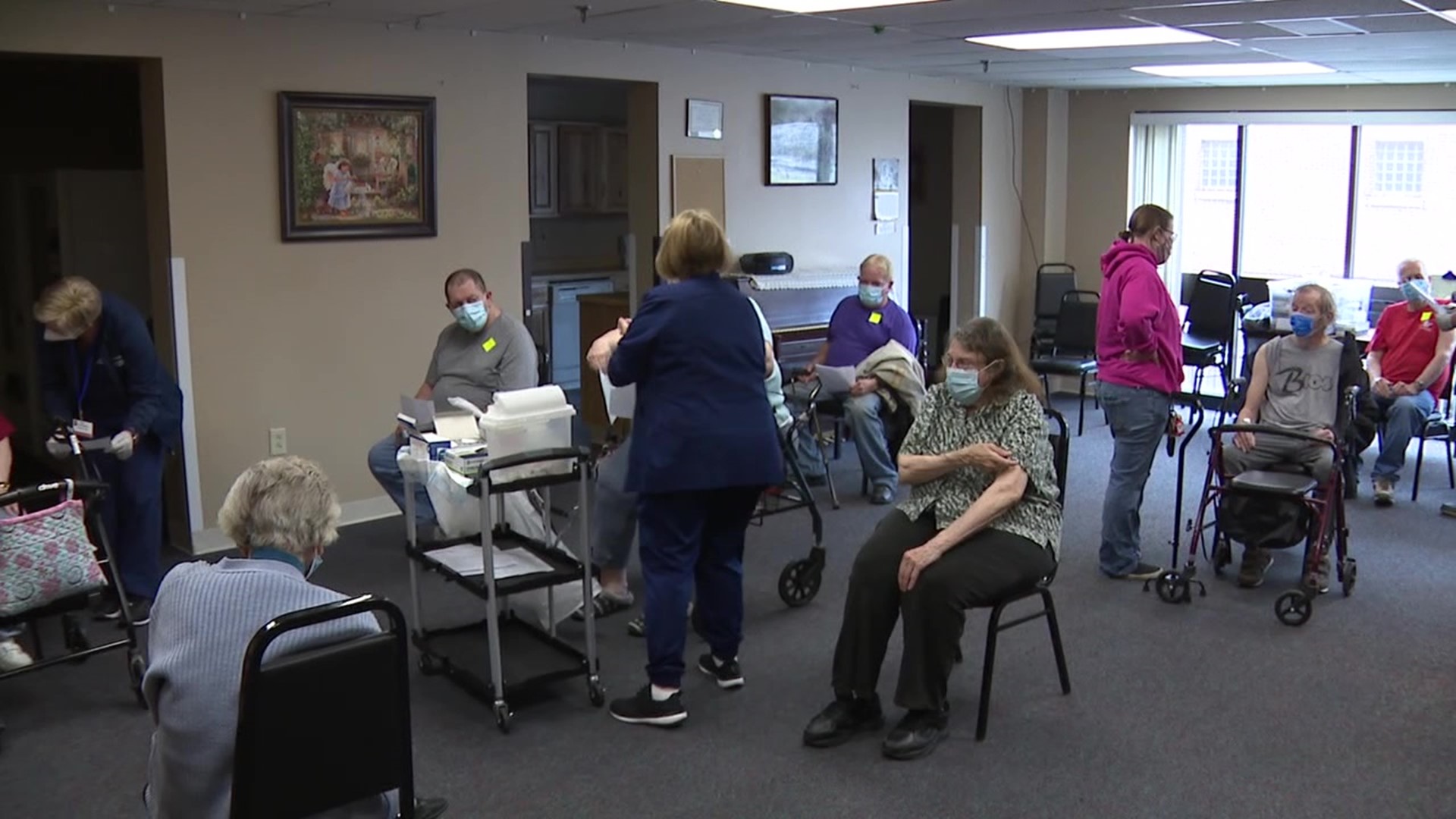 Around 300 senior citizens got their first dose of Moderna's COVID-19 vaccine in Carbon County.