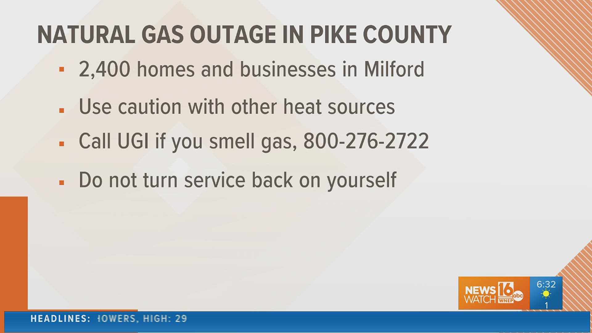 Thousands could be without heat on one of the coldest mornings of the year. Natural gas service is out in one part of Pike County.
