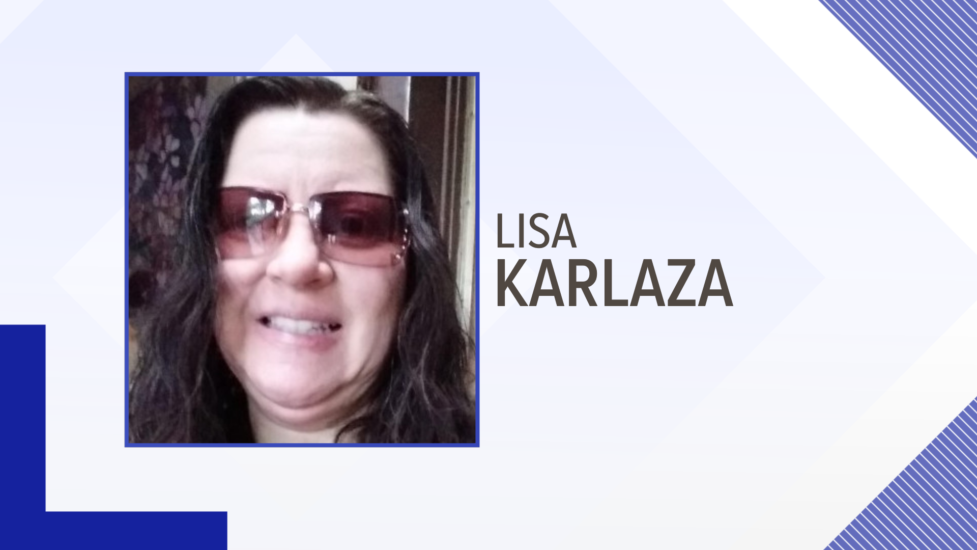 Police say Lisa Karlaza, 53, stabbed her husband to death and then told officers he died in a home invasion.