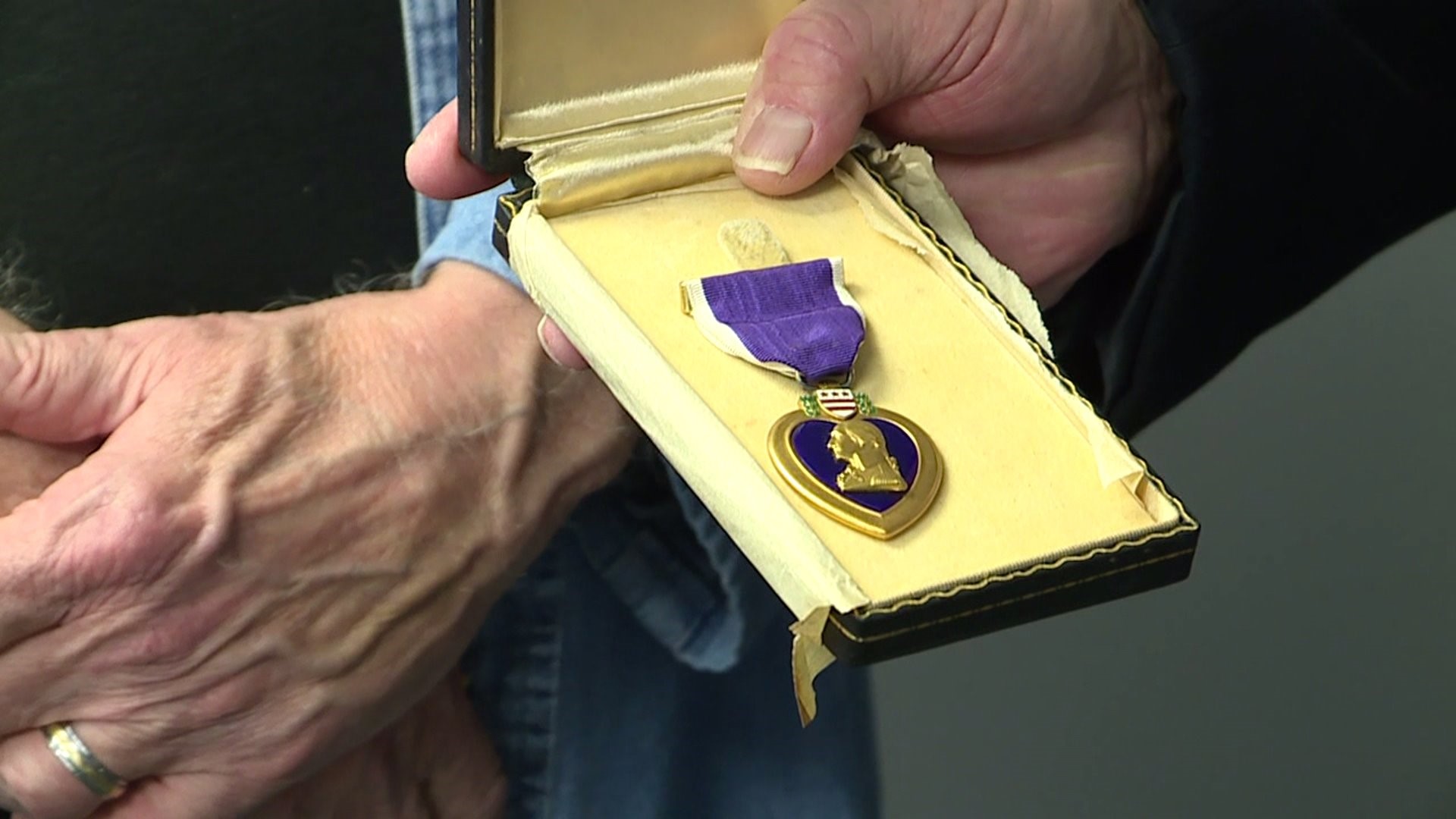 The family of a World War II veteran is reunited with his long-lost Purple Heart medal