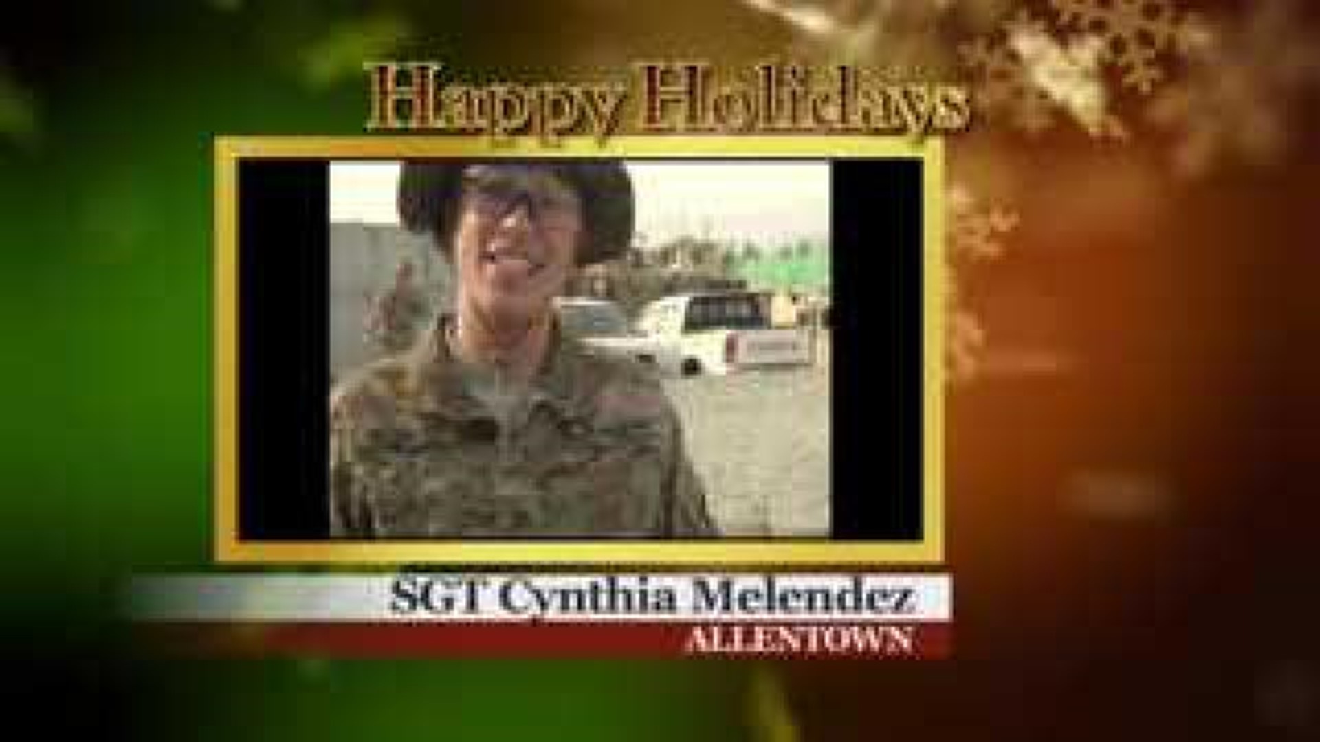 Military Greeting: SGT Cynthia Melendez