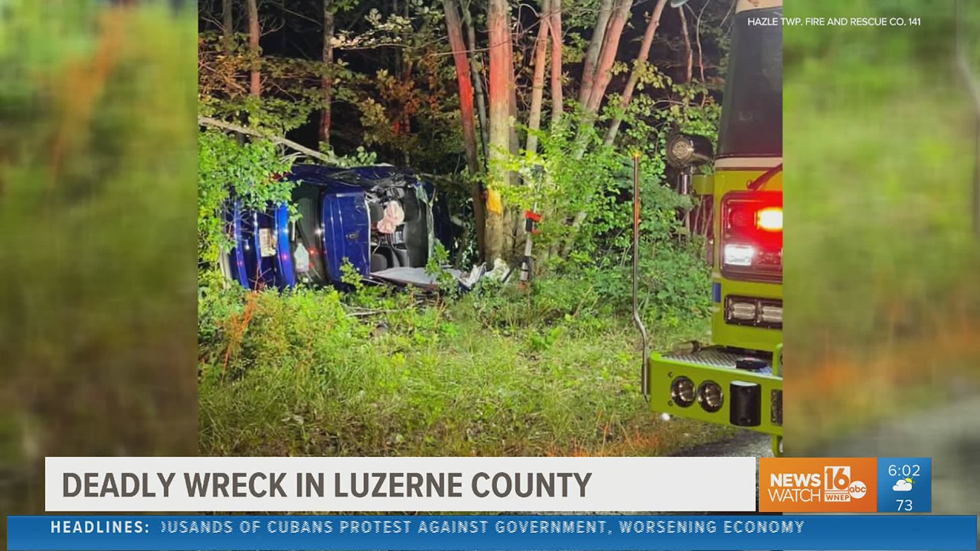 At least one person is dead after a crash Monday night near Hazleton.