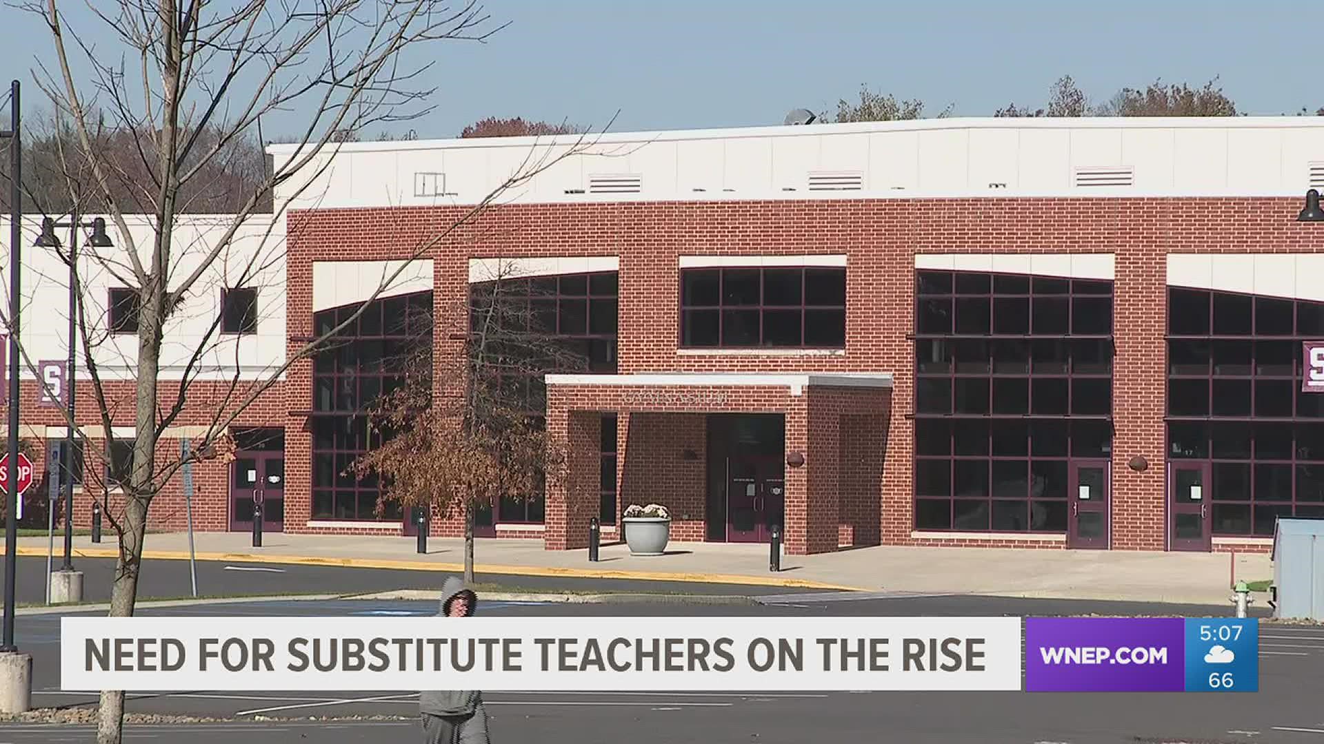 Some school districts are feeling a pinch when it comes to getting enough substitute teachers to cover classes.