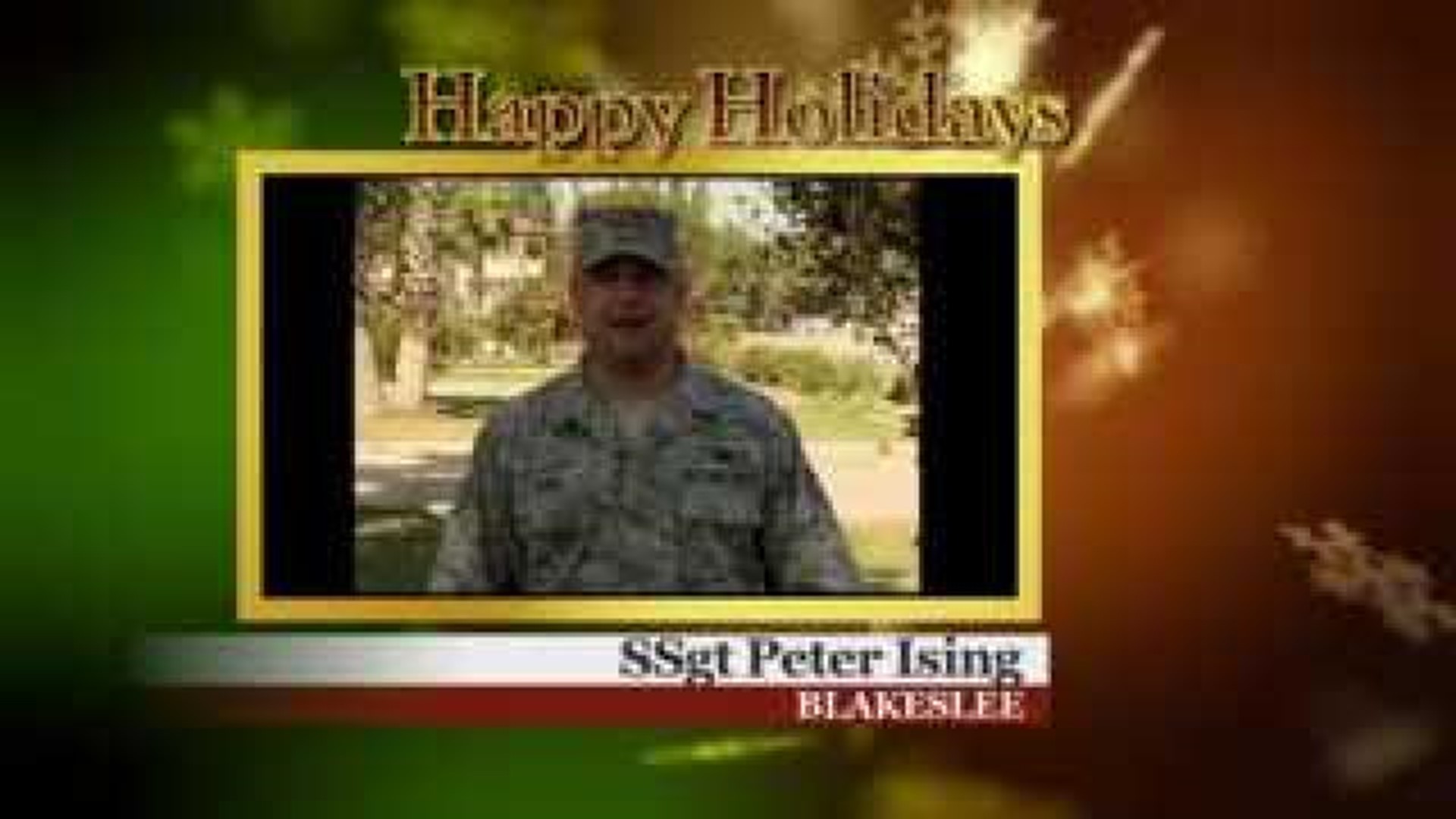 Military Greeting: SSgt Peter Ising