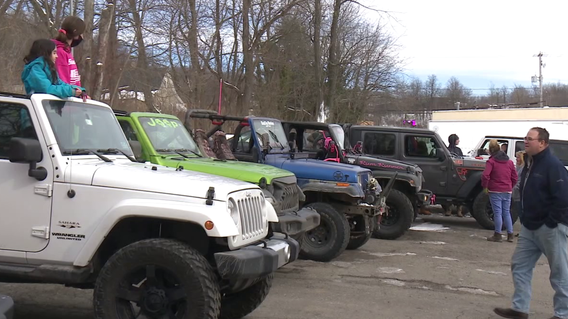 Drivers met up before heading to the ice festival in Clarks Summit.