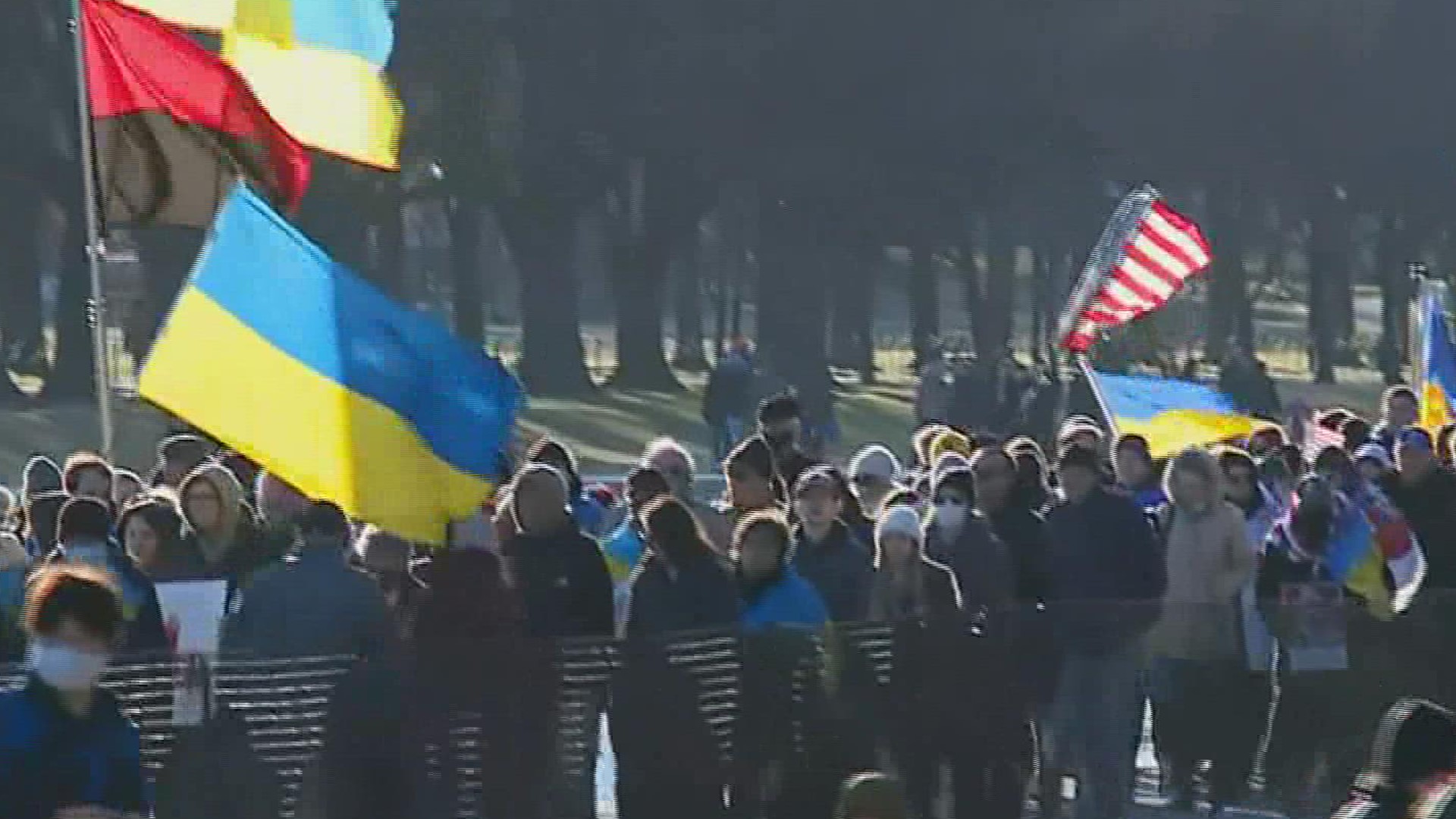 People here in Pennsylvania are standing with citizens of Ukraine. There was a big show of support over the weekend in Washington D.C.