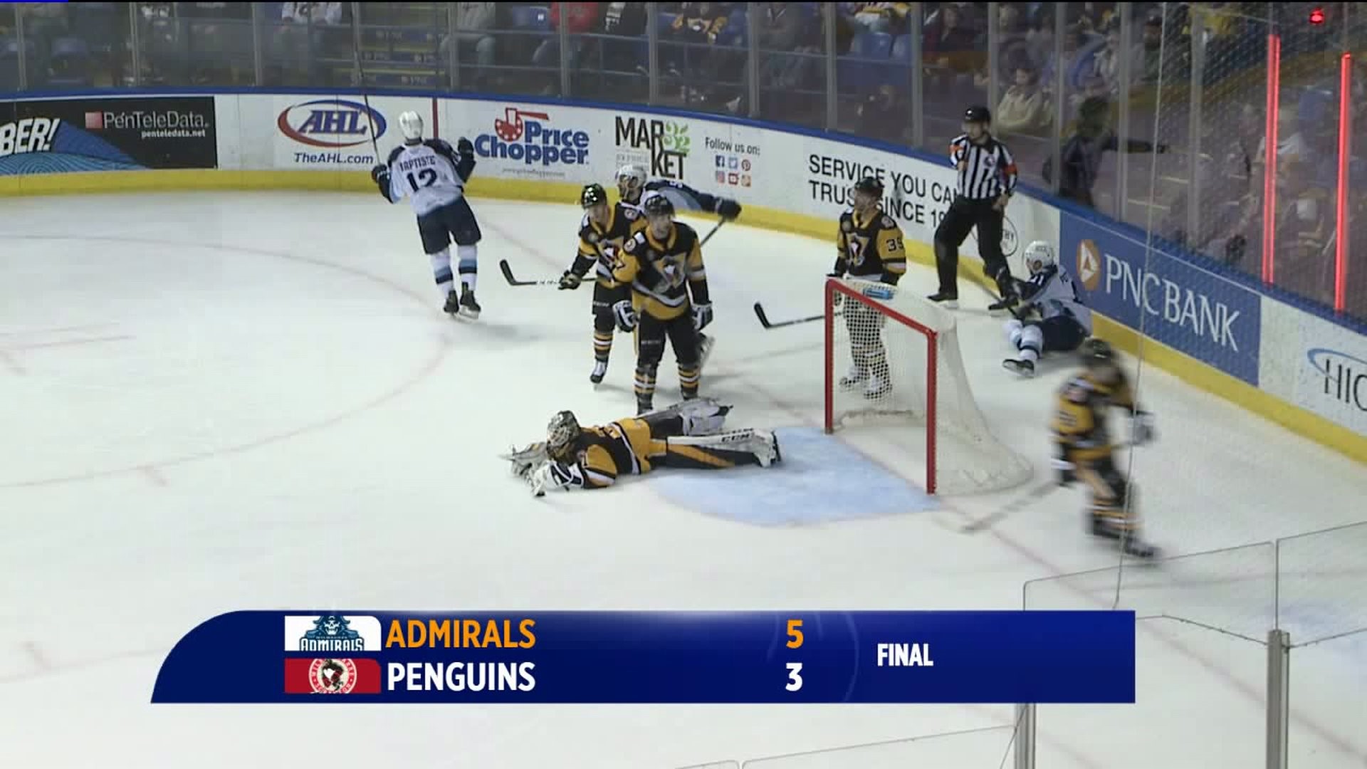 Penguins Fall to Admirals, 5-3
