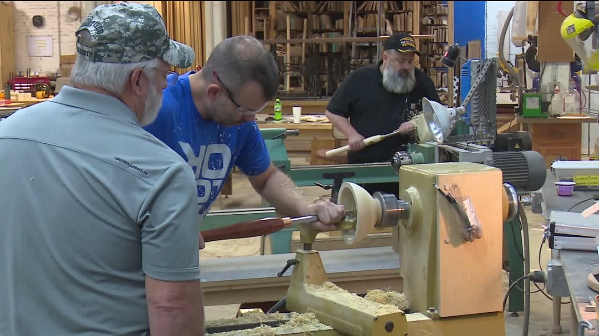 Veterans Bond over Woodwork