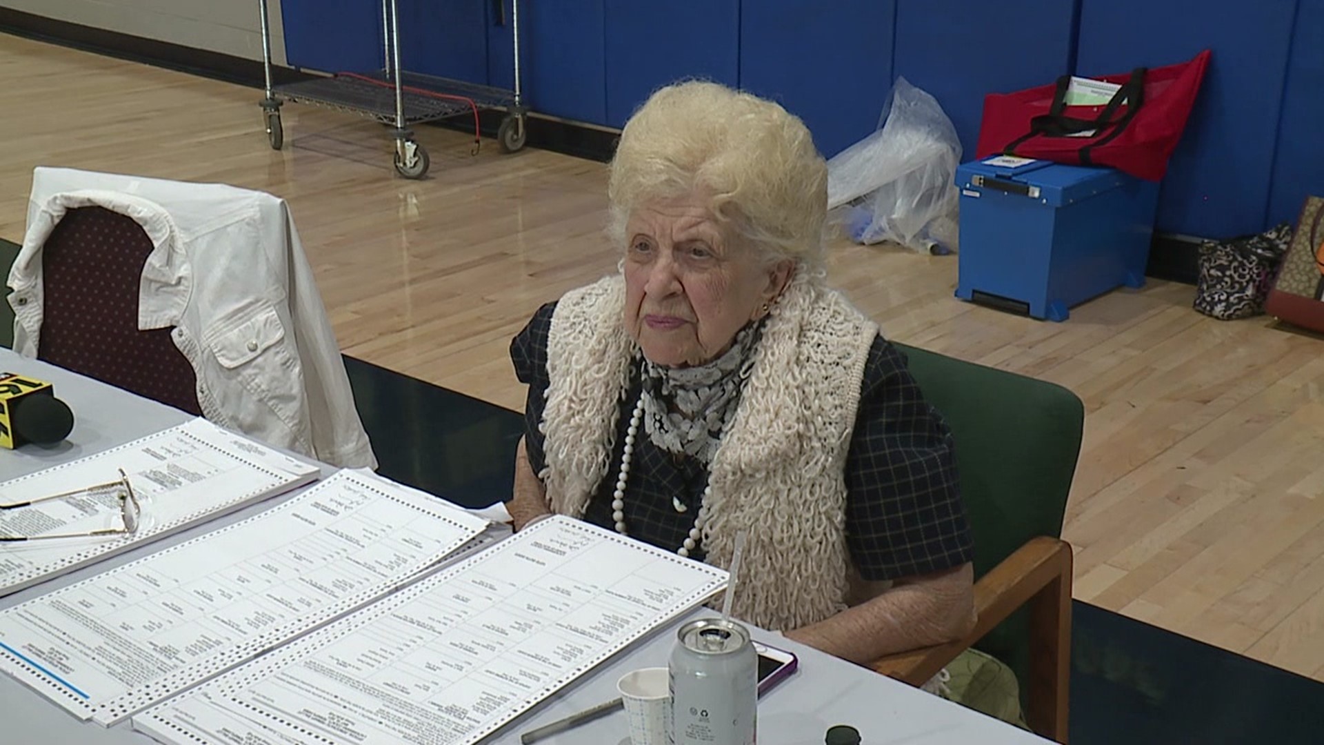 At one polling place in Lackawanna County, there's a worker whose dedication is yet to be matched.