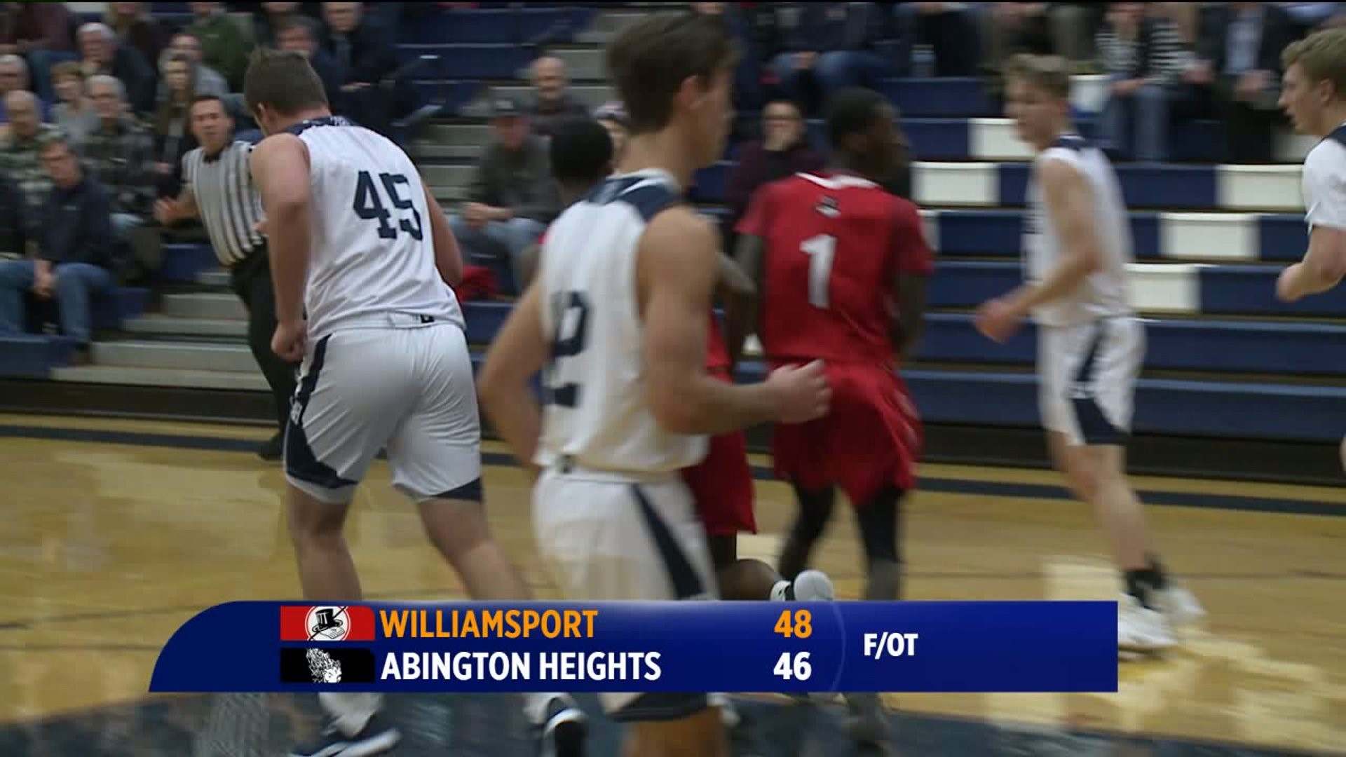 Williamsport Boys Beat Abington Heights in Overtime 48-46