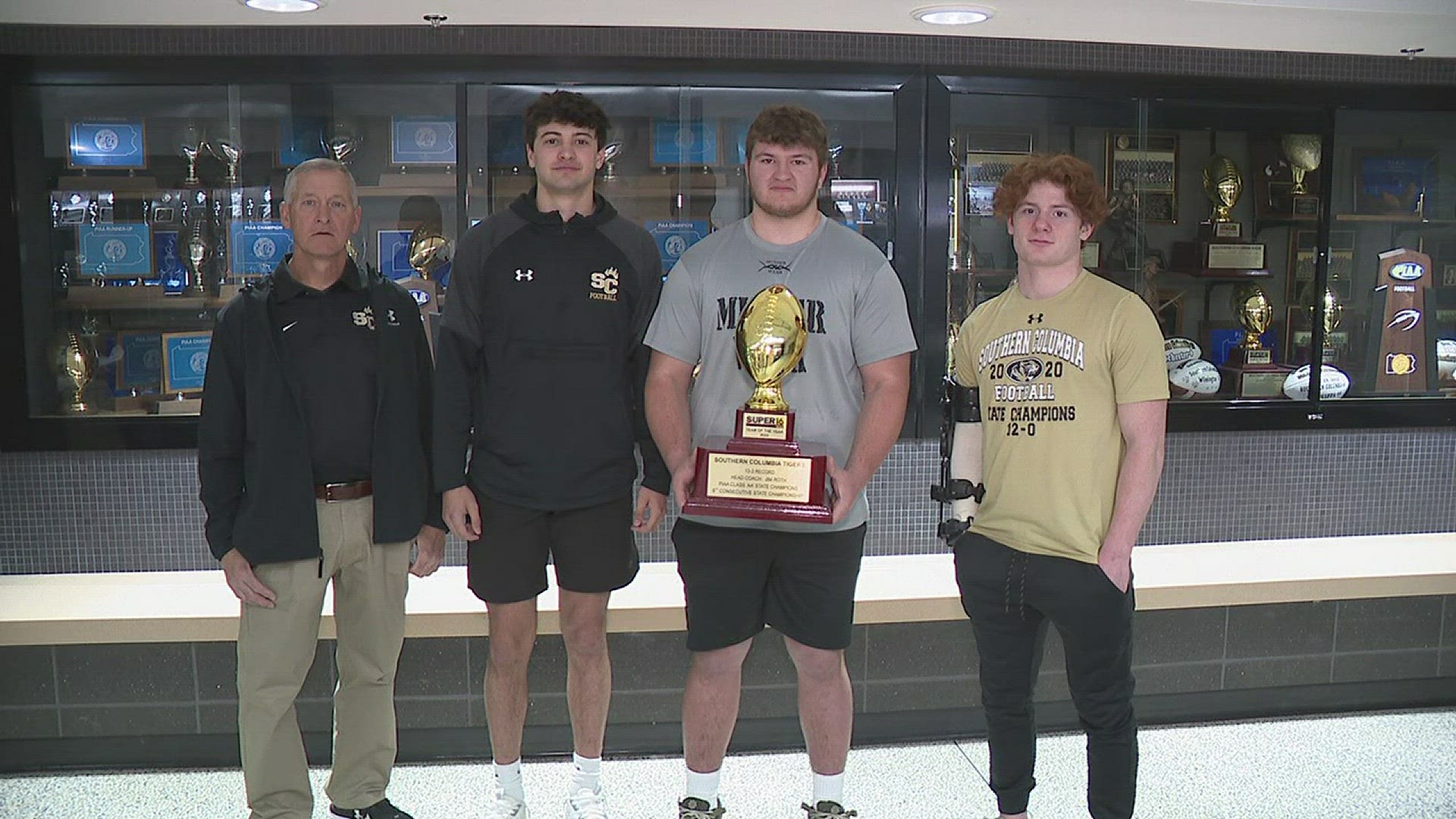 Southern Columbia Receives The Trophy For The 1 Team In The Super 16