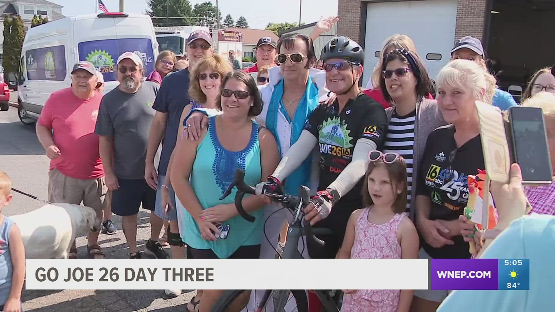 Joe Snedeker is still spinning through our area to raise money for St. Joseph's Center.