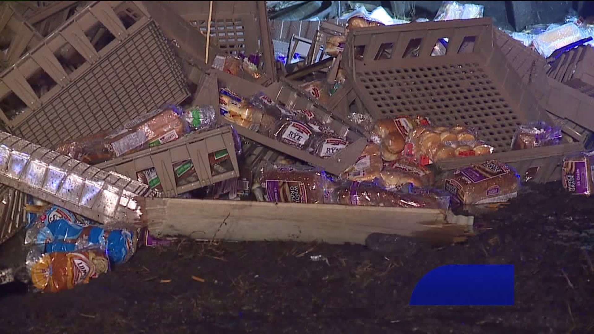 Truck Hauling Bread Crashes on Interstate in Luzerne County