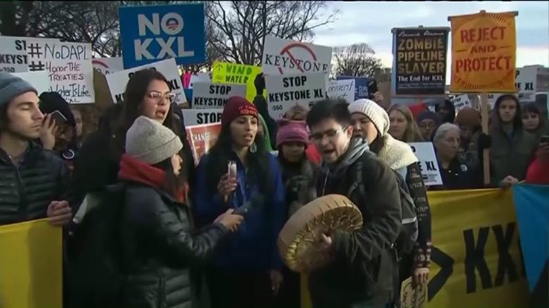 Dozens Gather To Rally Support Against Pipeline Projects
