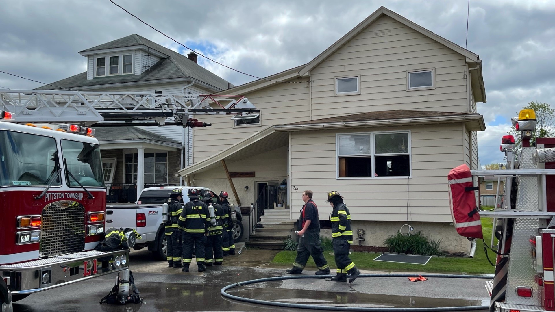 The place in Exeter caught fire just before 2 p.m. Monday.