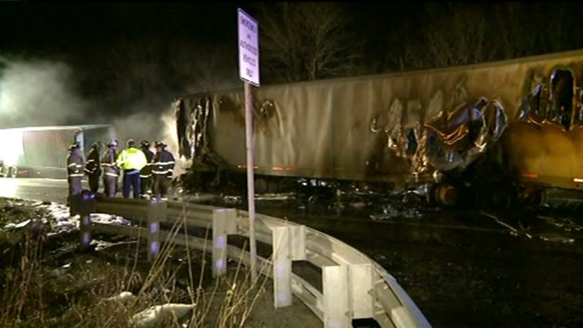 Interstate Closed for 12 Hours After Fiery Wreck