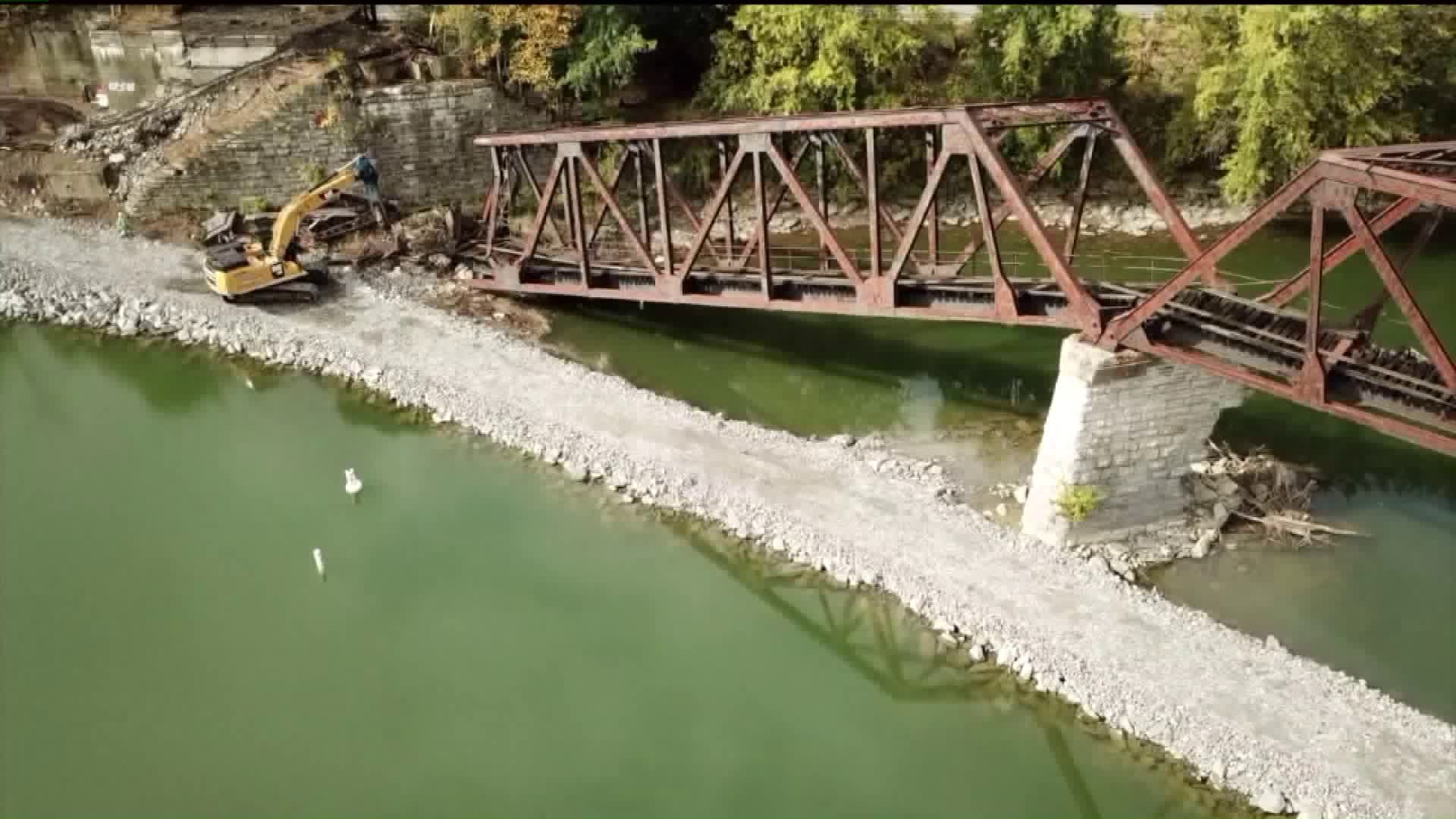 Old Railroad Bridge Being Demolished