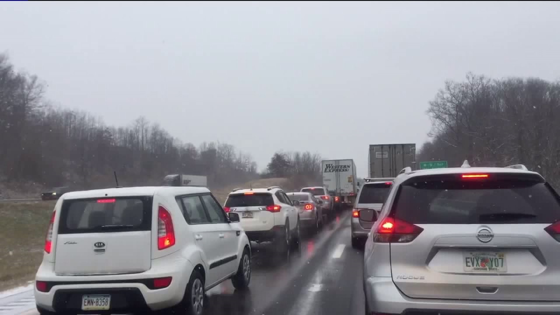 Wintry Weather Causes Crashes on I-81 in Luzerne County