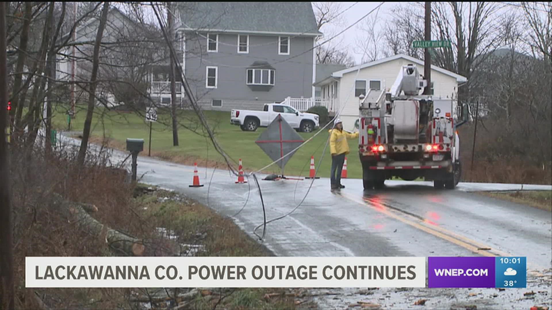 A power outage in Lackawanna county has left nearly 700 homes and businesses without electricity for hours.