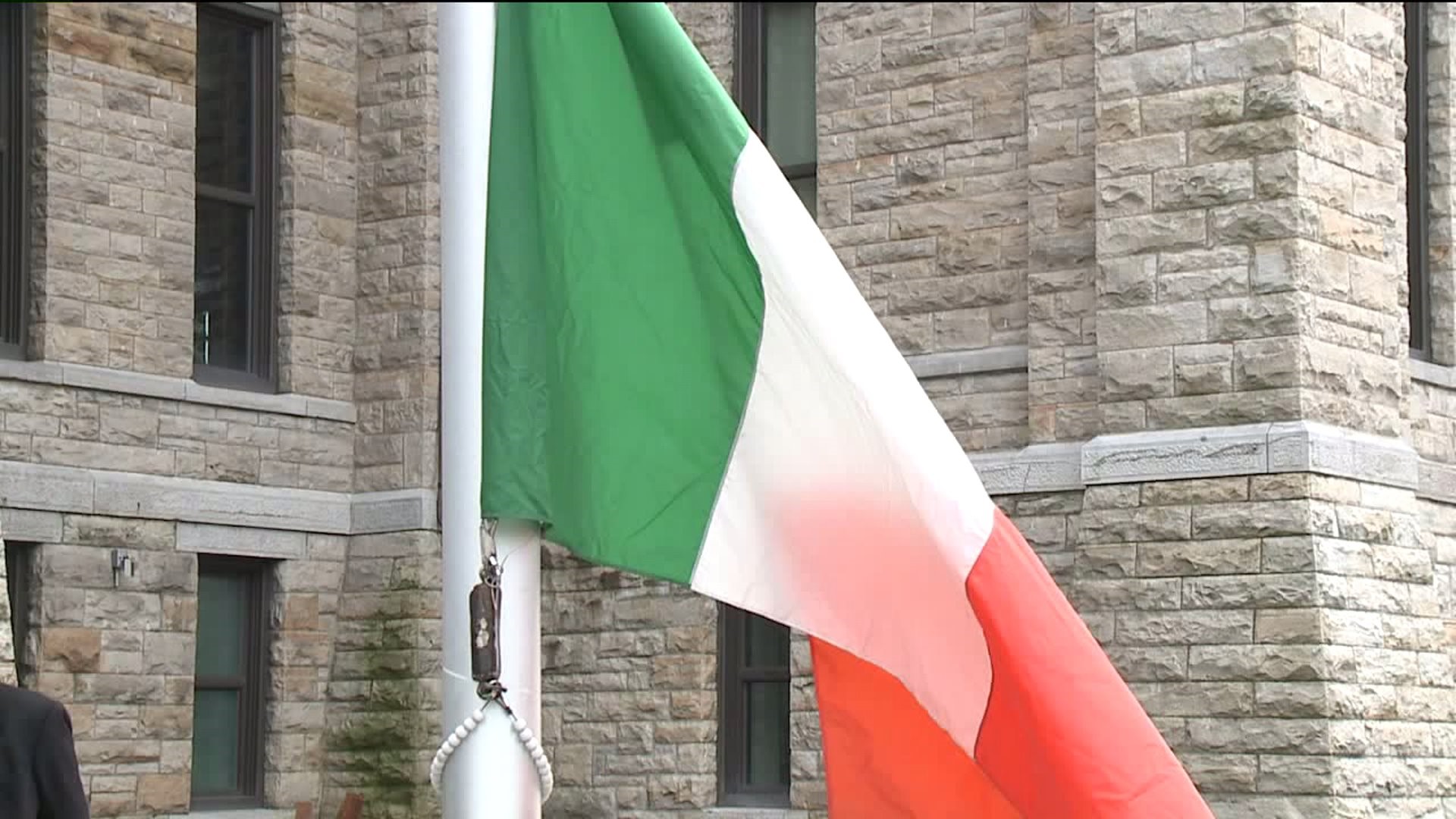 Irish Flag Raised over Courthouse Square