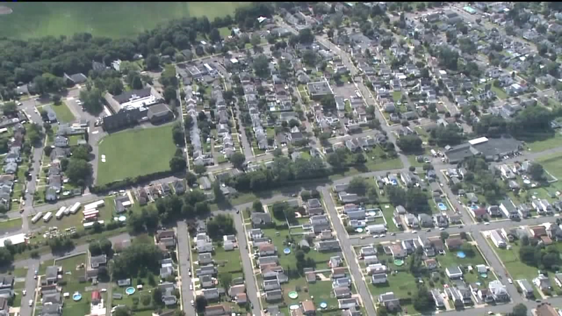A View of the Wyoming Valley from the Goodyear Blimp