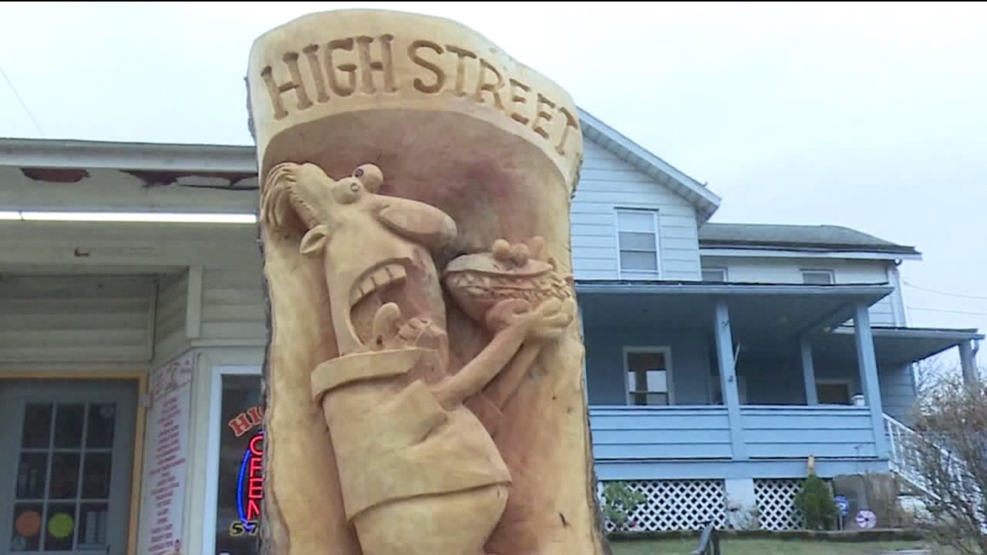 Wood Sculpture Honors Deli Owner's Dad