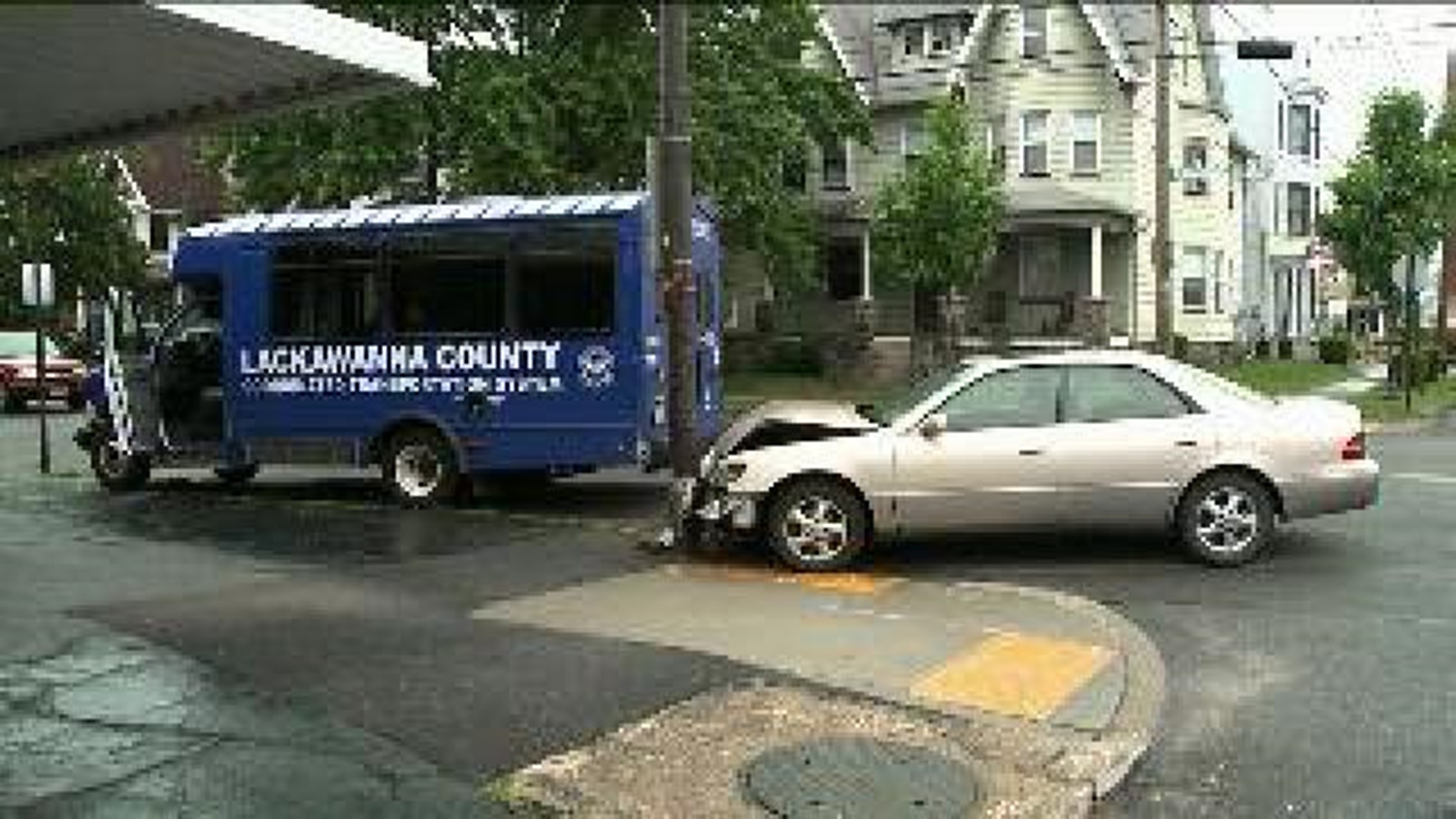 Car and Bus Collide in Scranton