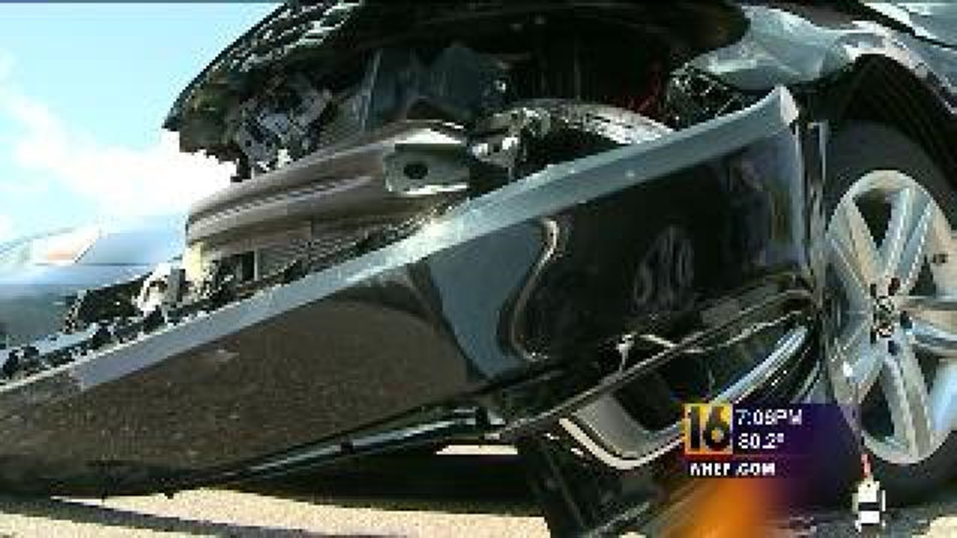 Crash Damages High End Cars at Dealership