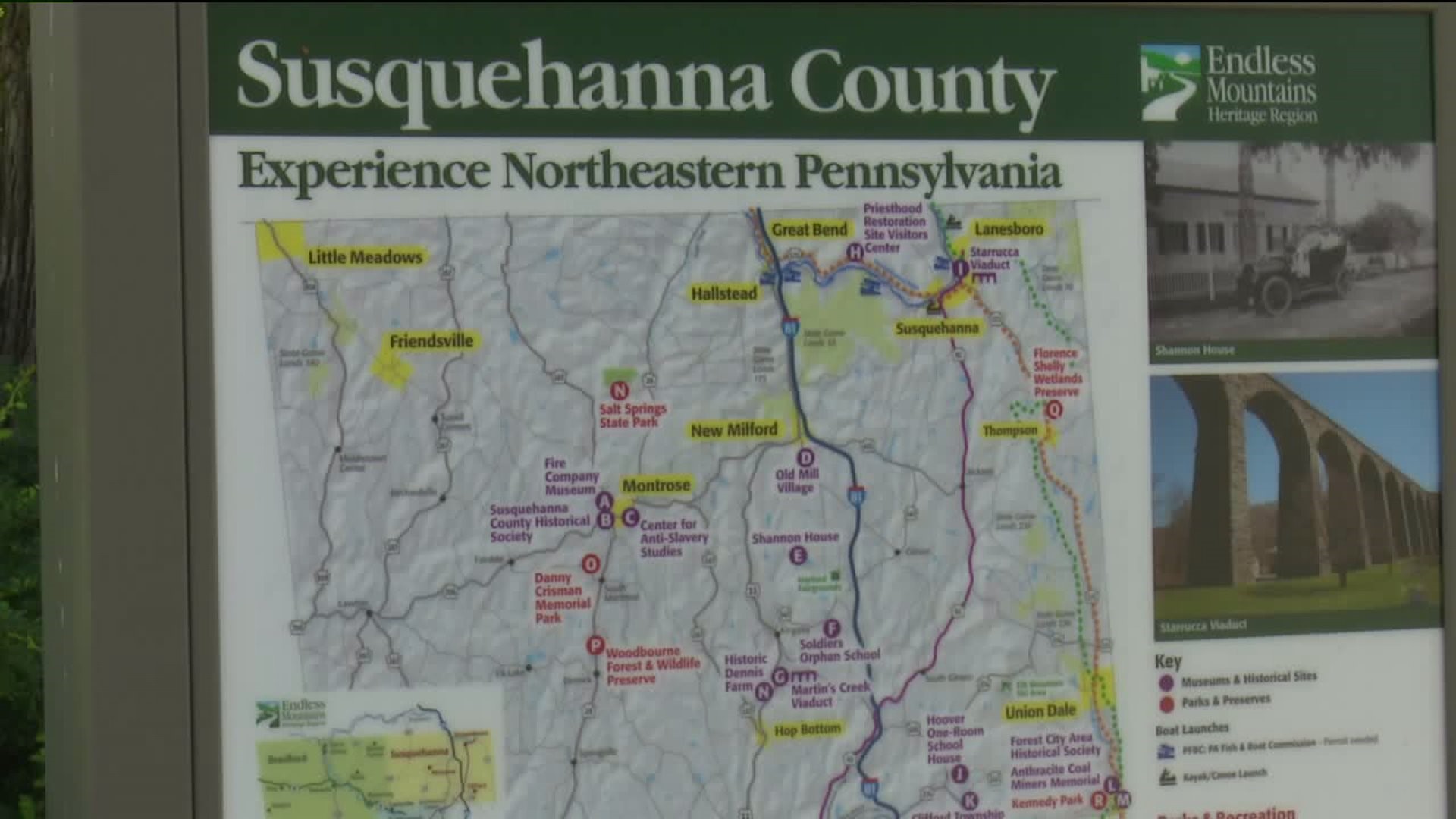 Sign Points to Hidden Susquehanna County Gems