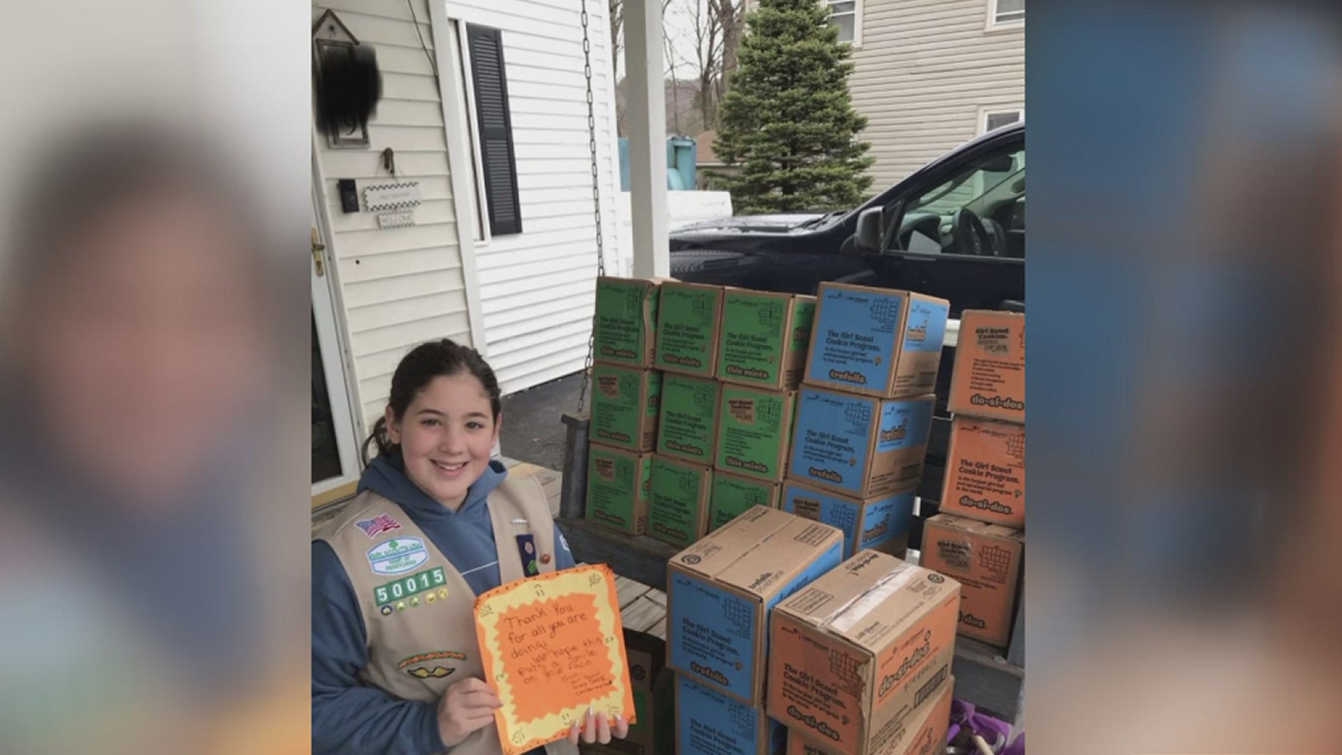A girl scout troop from Wyoming County is saying thanks to healthcare workers.