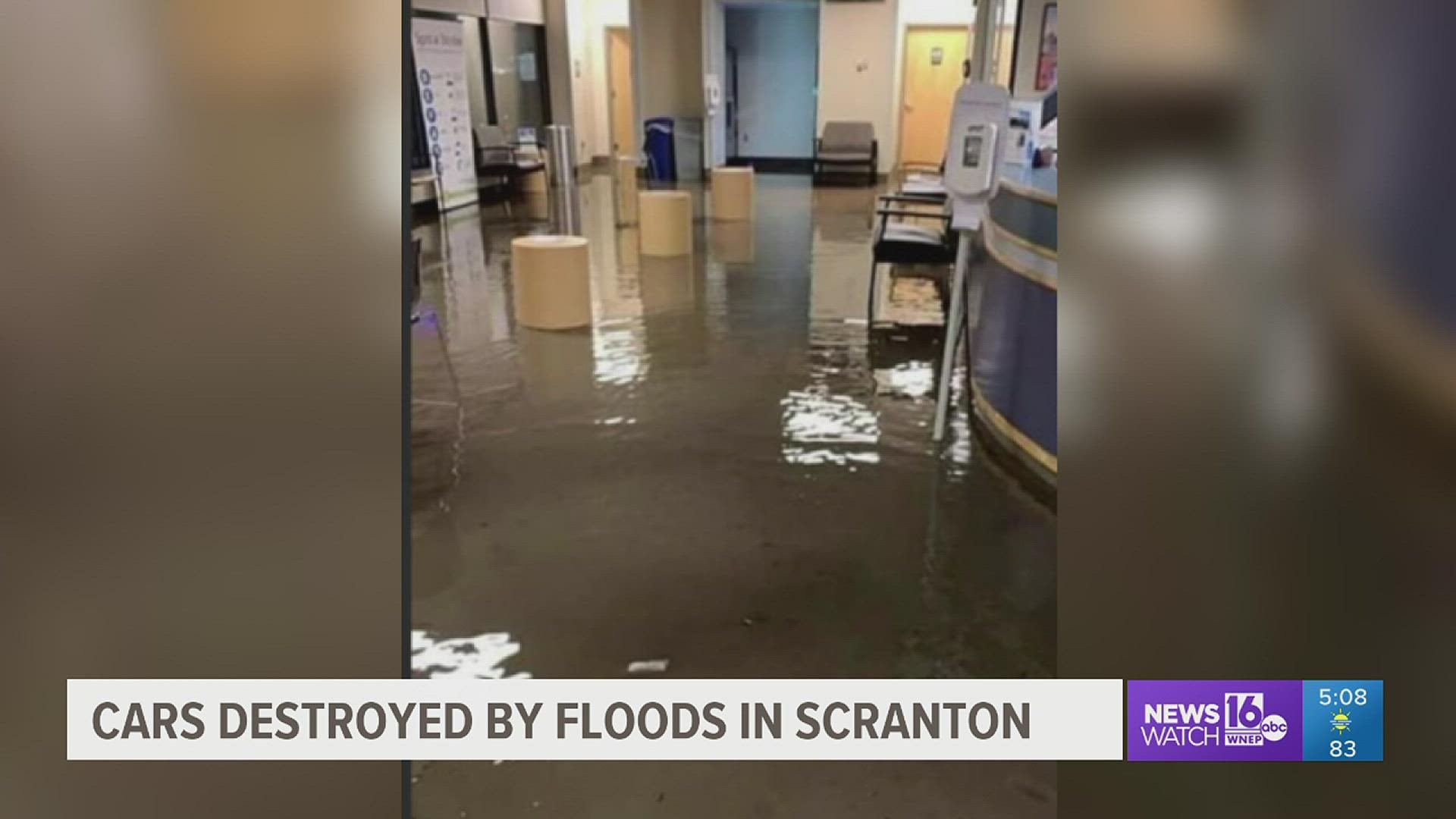 First responders in Scranton had a busy night with dozens of calls for flooded basements and floating cars. Some were prepared for the heavy rain; others were not.