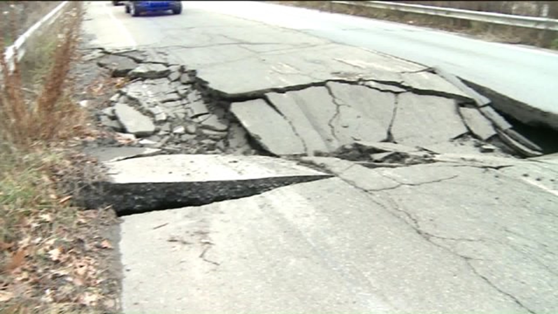 Partial Road Collapse in Dunmore
