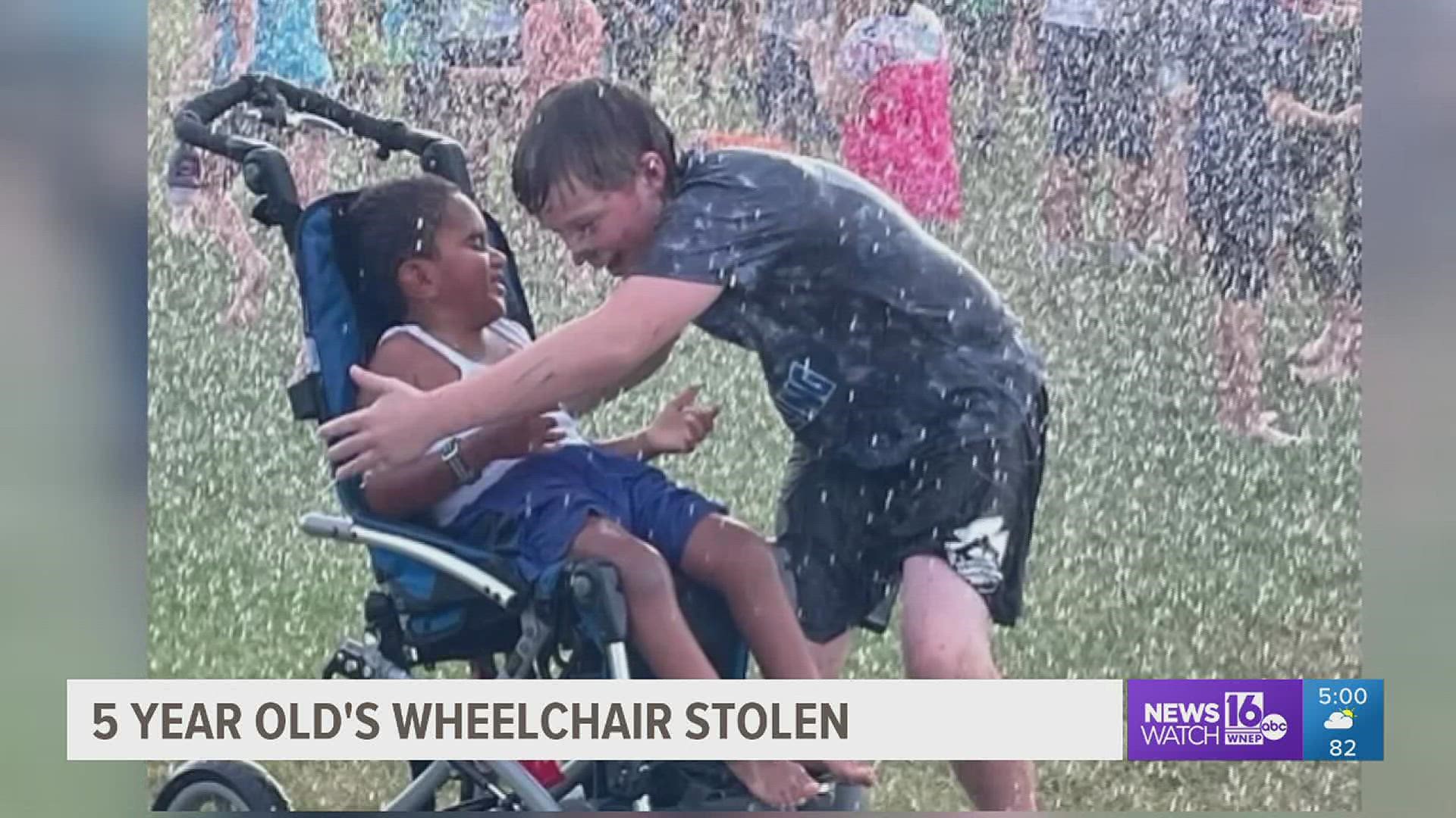 A boy's means of getting around in his everyday life was stolen from his front yard. State police are asking for your help in getting the boy's wheelchair back.