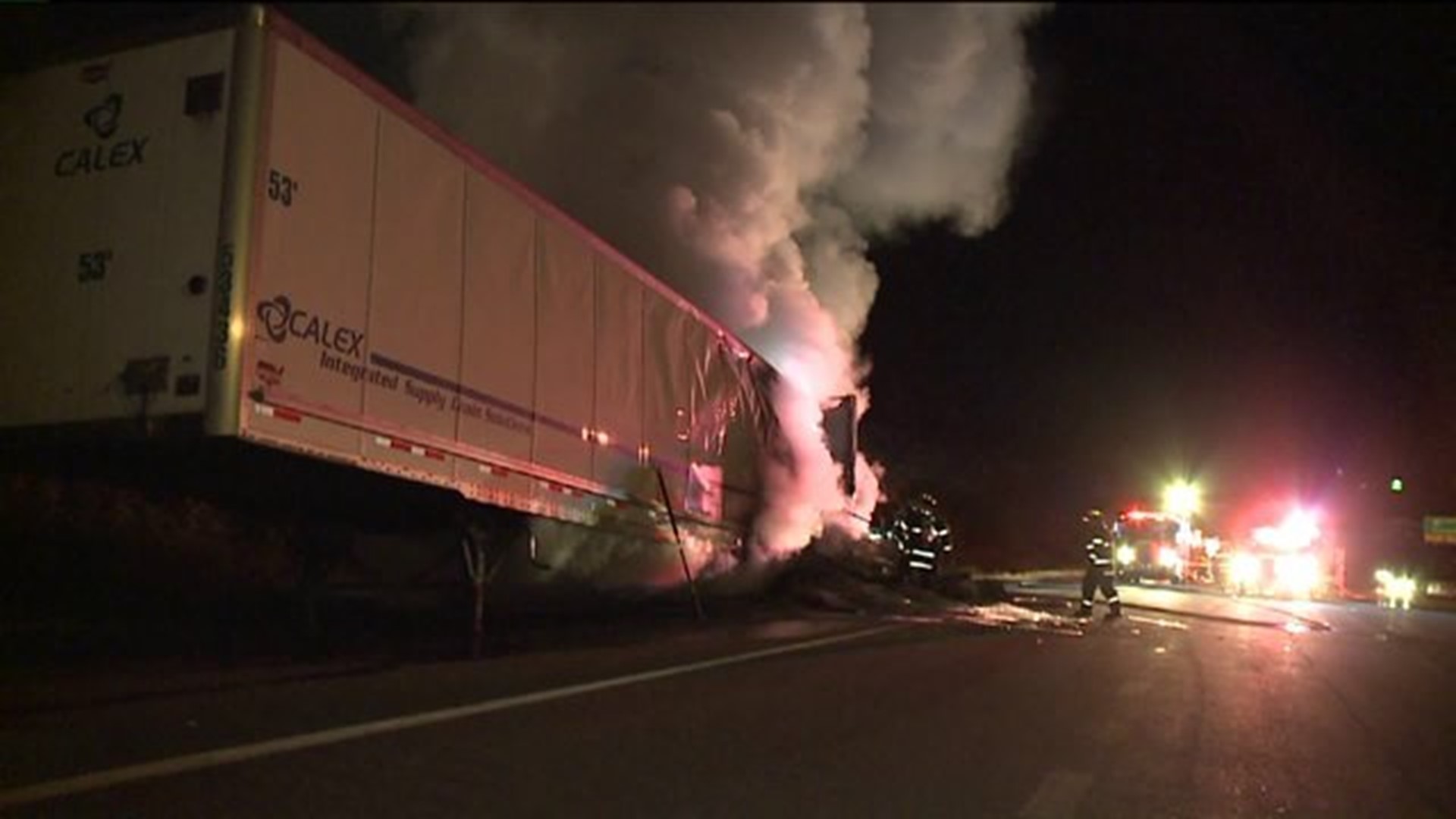 Tractor Trailer Fire Slows Traffic in Luzerne County | wnep.com