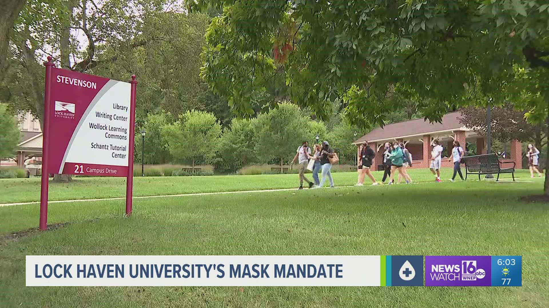 The university follows the lead of other universities in Pennsylvania requiring students to wear masks inside any university building.