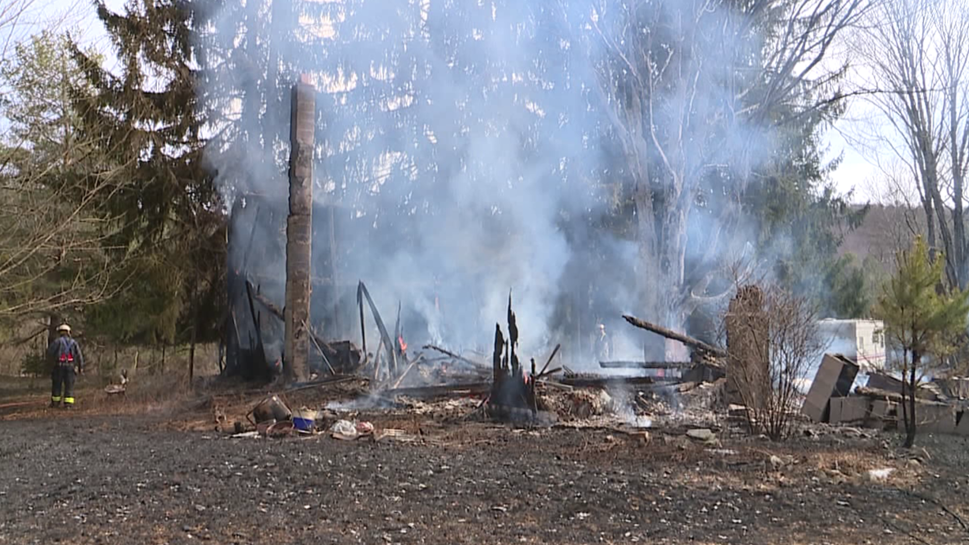 The fire sparked at the place in Buck Township.