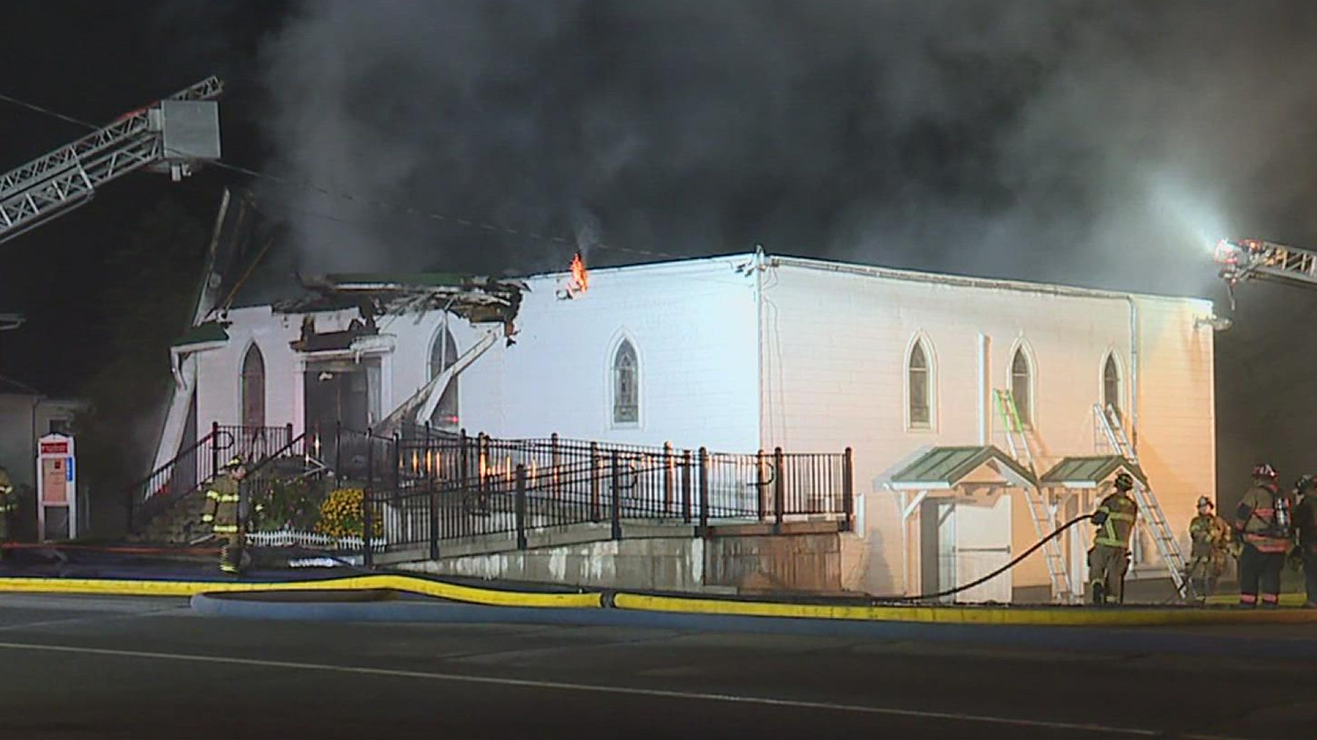 Neighbors believe the weather is to blame for a fire that destroyed a church in Susquehanna County.