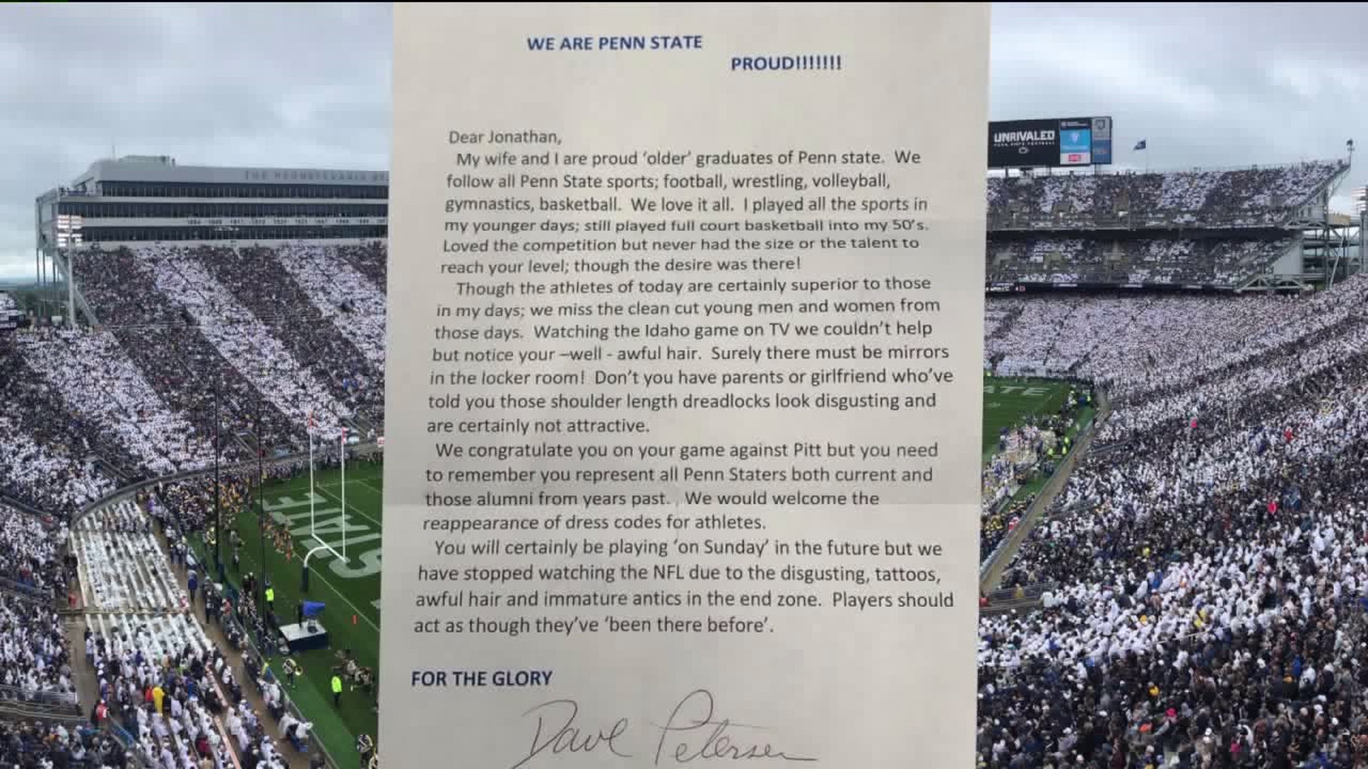 PSU Coach Responds to 'Racist' Letter Sent to Player