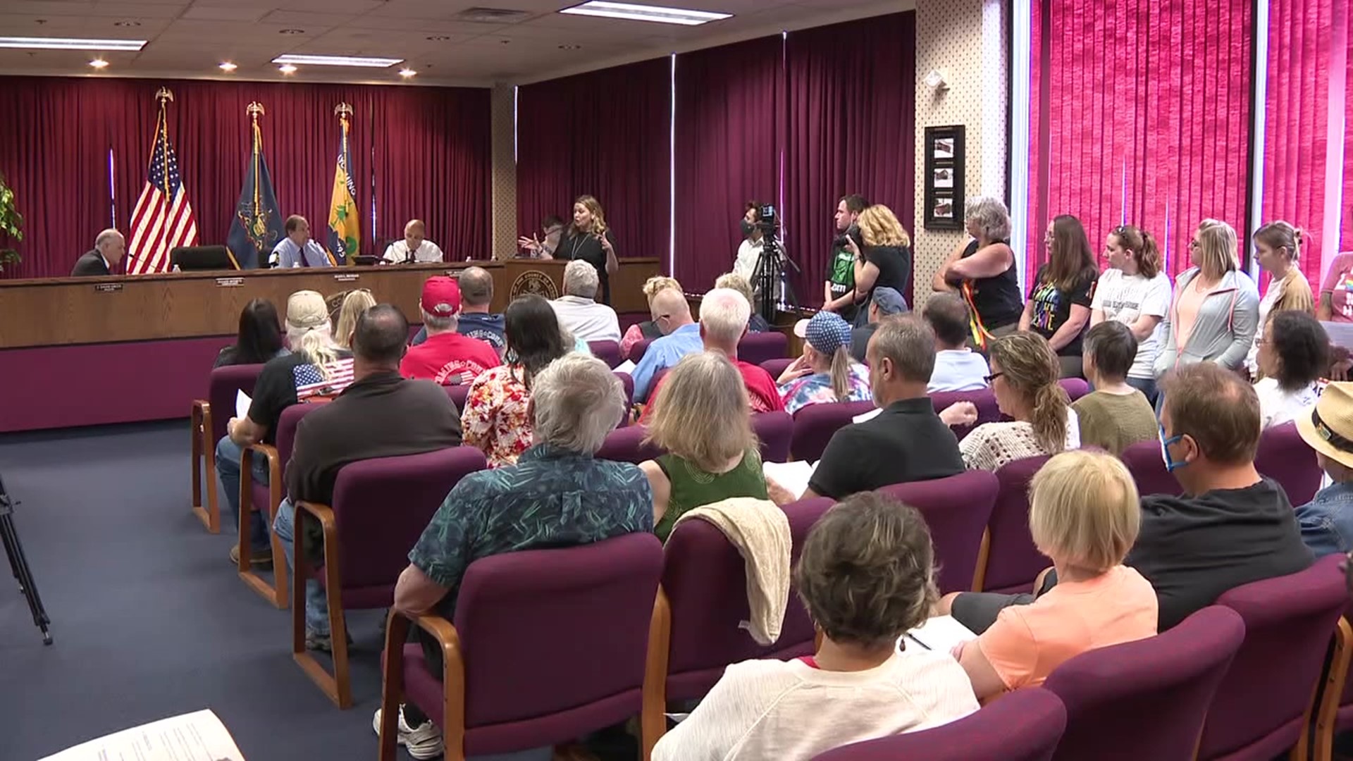 The Lycoming County commissioners held a public forum Tuesday at their weekly meeting about a Pride Month display at a local library in Williamsport.