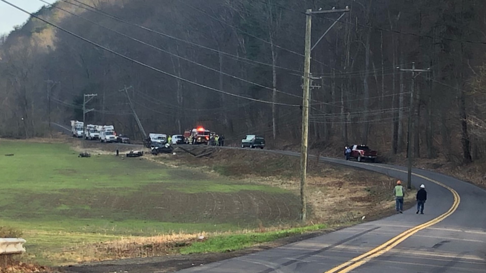 The wreck happened along Route 239 in Conyngham Township around 6:30 a.m.
