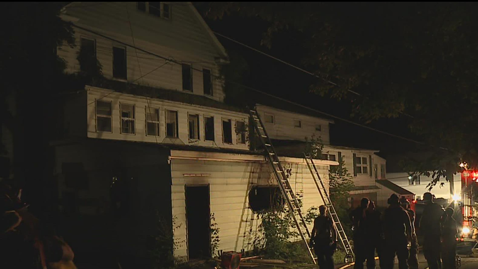 A cluttered building caused problems for firefighters Monday night in Luzerne County.