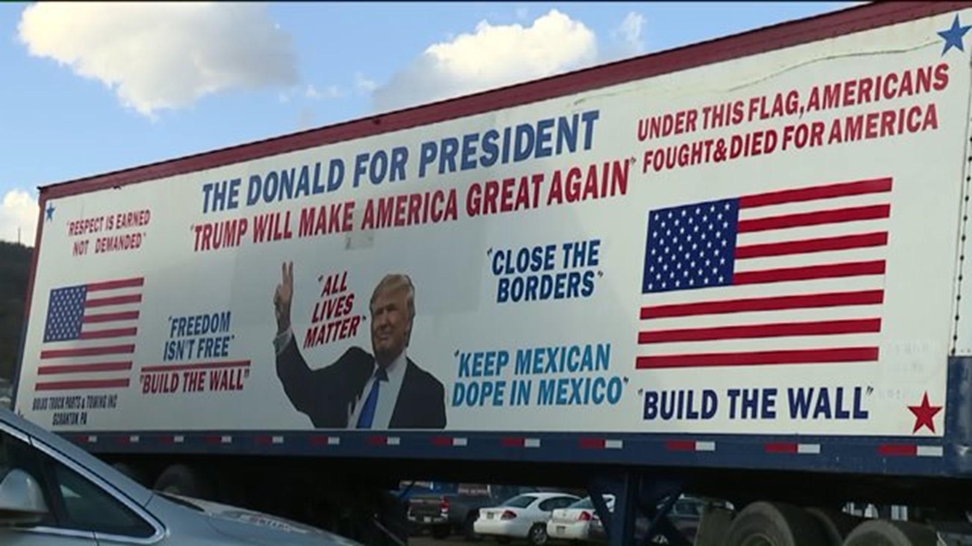 Truck Decked out in Trump Ads Donated by Businessman Bob Bolus