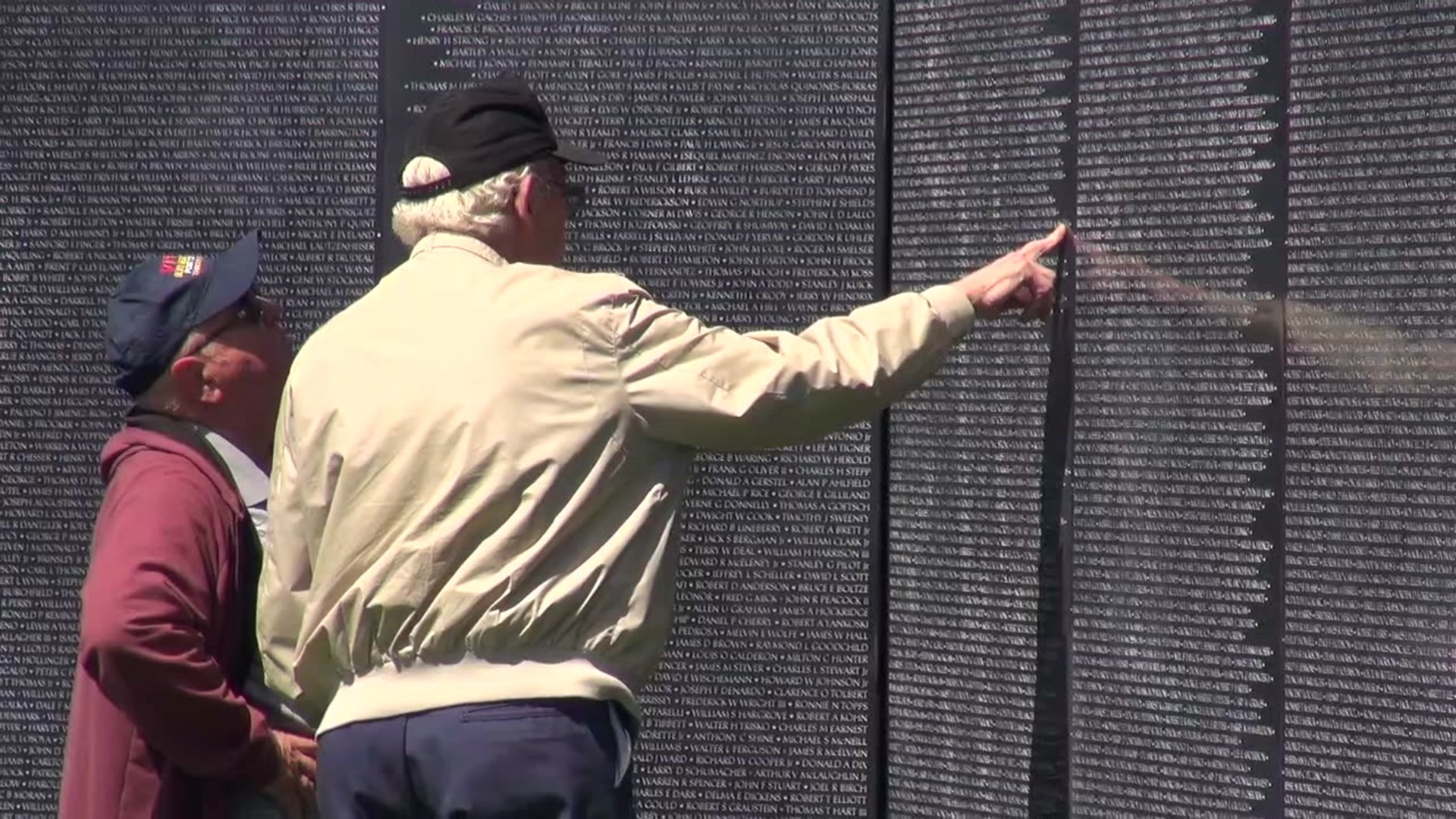 The wall is open to the public, and a memorial service is held each night at 6 p.m. while the wall is on display until Sunday.