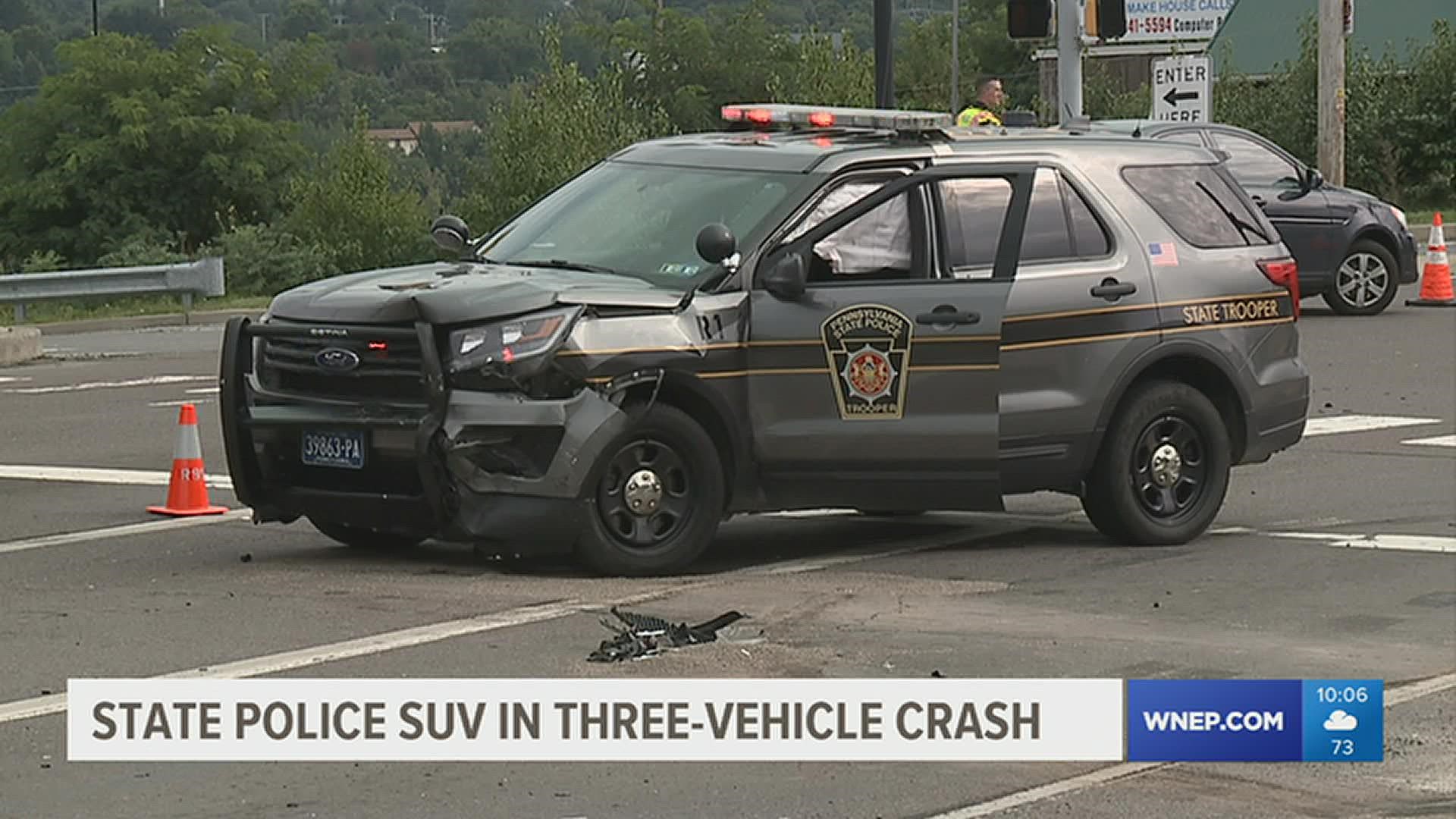 State Police Suv Involved In Three Vehicle Crash