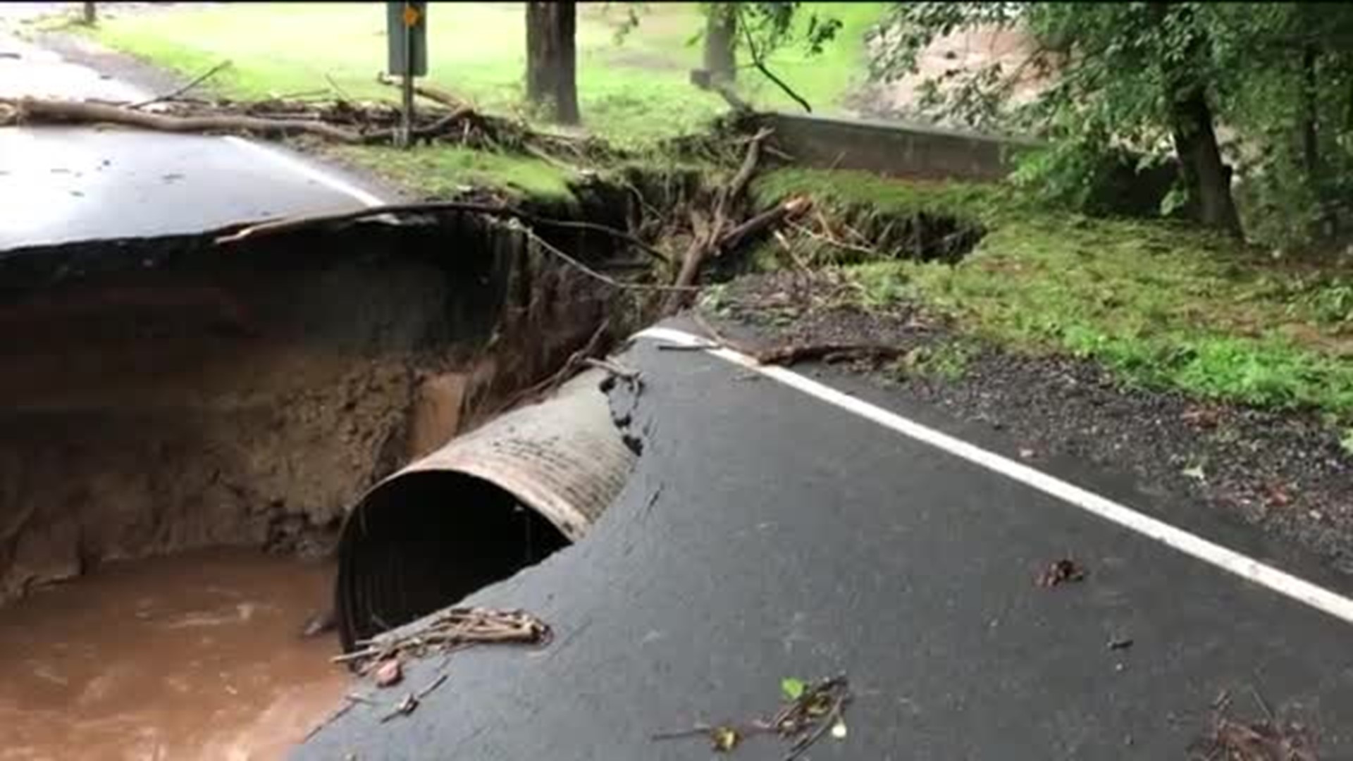 Rain Washes Out Roads in Central Pennsylvania