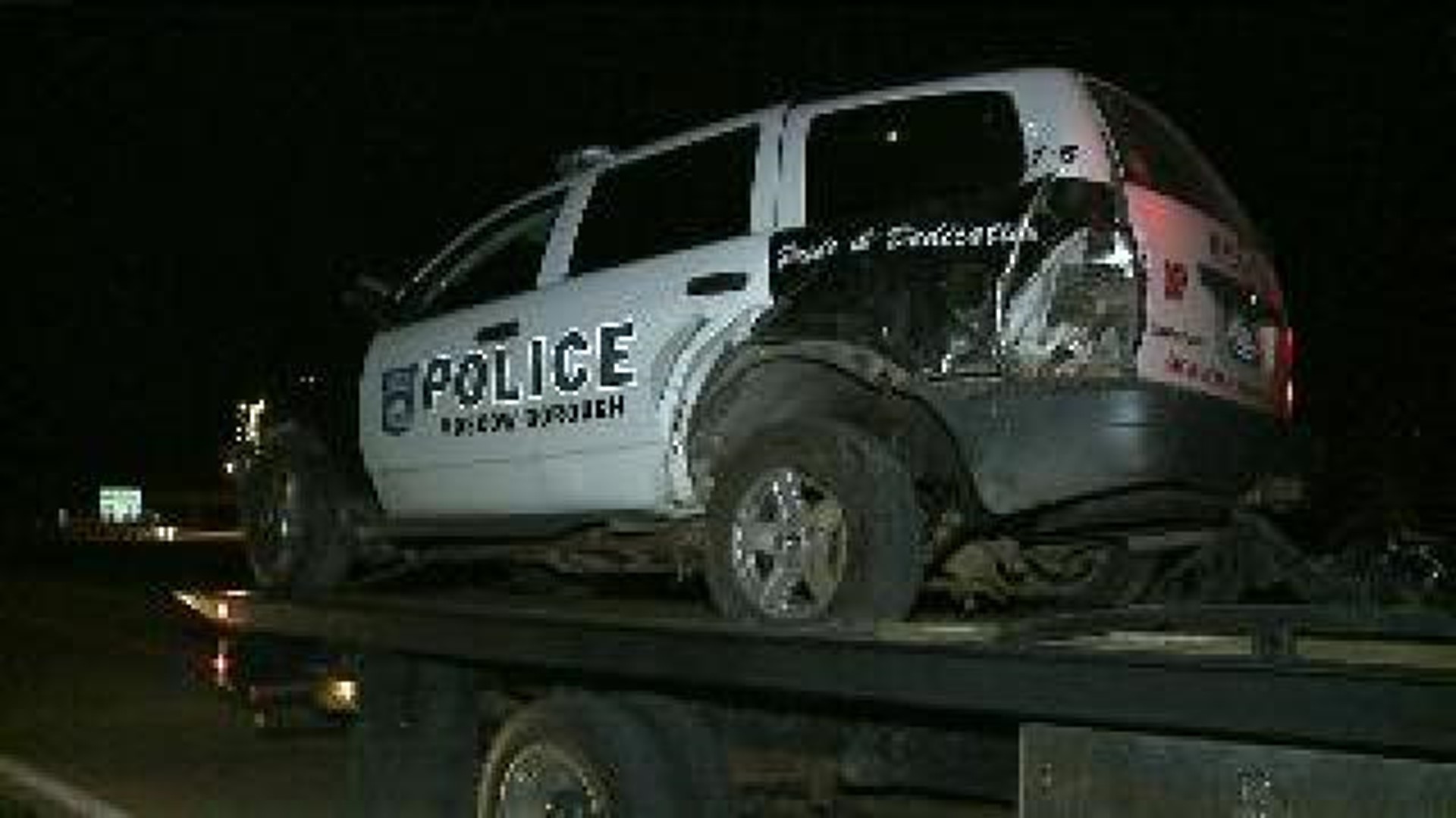 Moscow Police Car Damaged in Crash