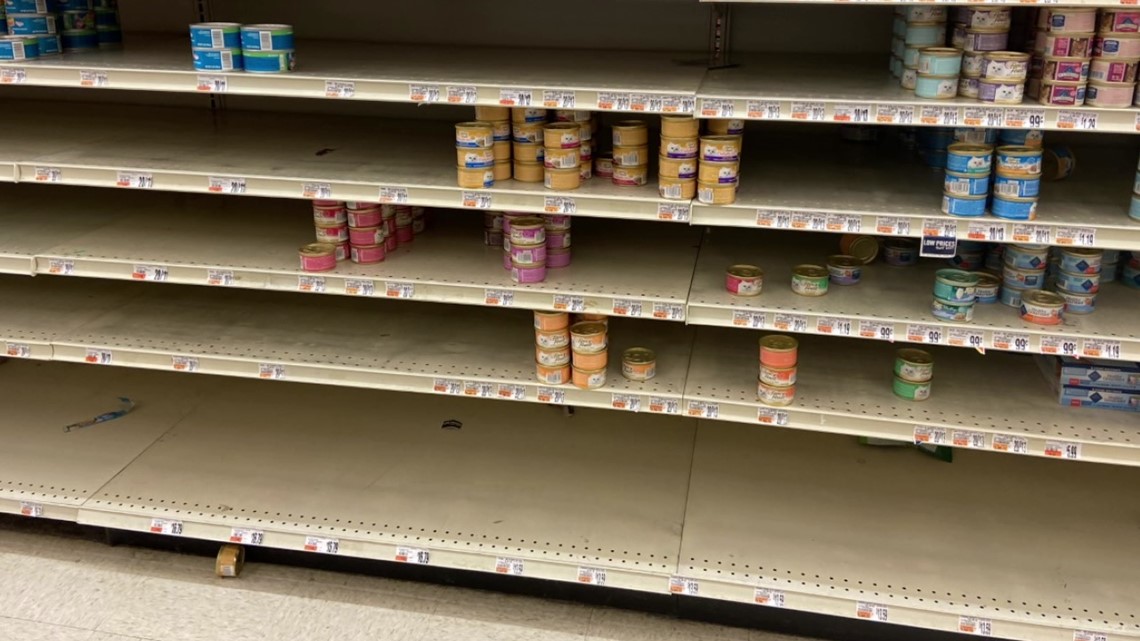 Latest shortage on store shelves Pet food