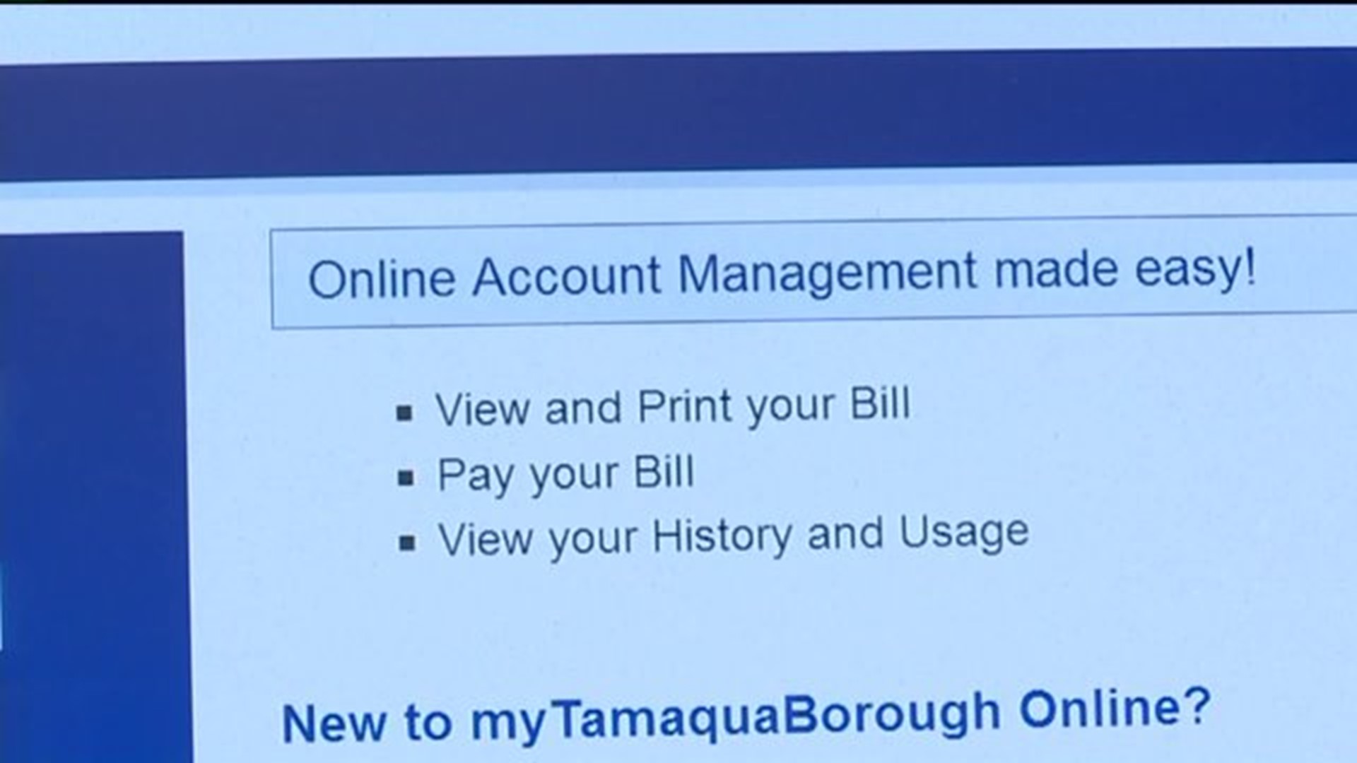 Tamaqua Introduces Online Bill Payments