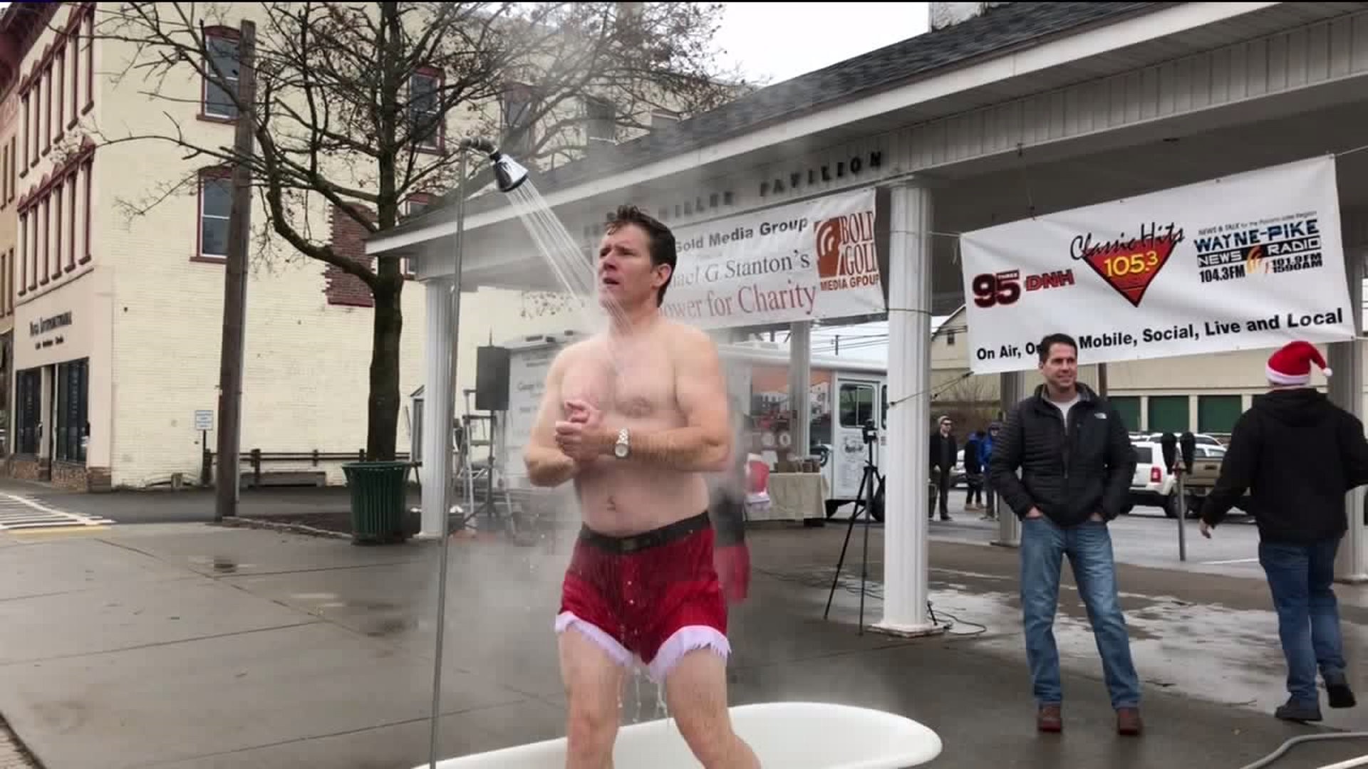 Showering for Cash in Downtown Honesdale